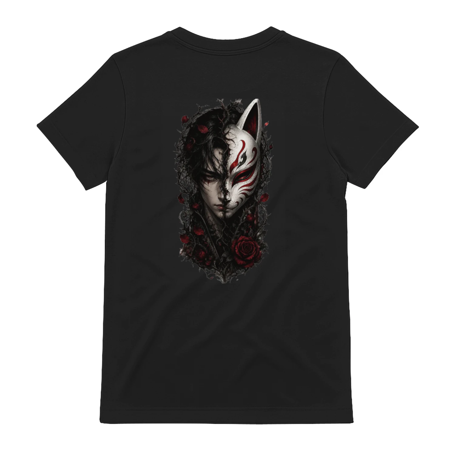 Half Human Kitsune Premium Classic Tee – Japanese Anime Gothic Streetwear Shirt