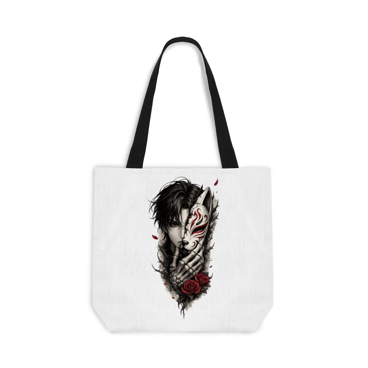 Broken Kitsune Tote Bag – Japanese Fox Mask Anime Gothic Aesthetic Tote