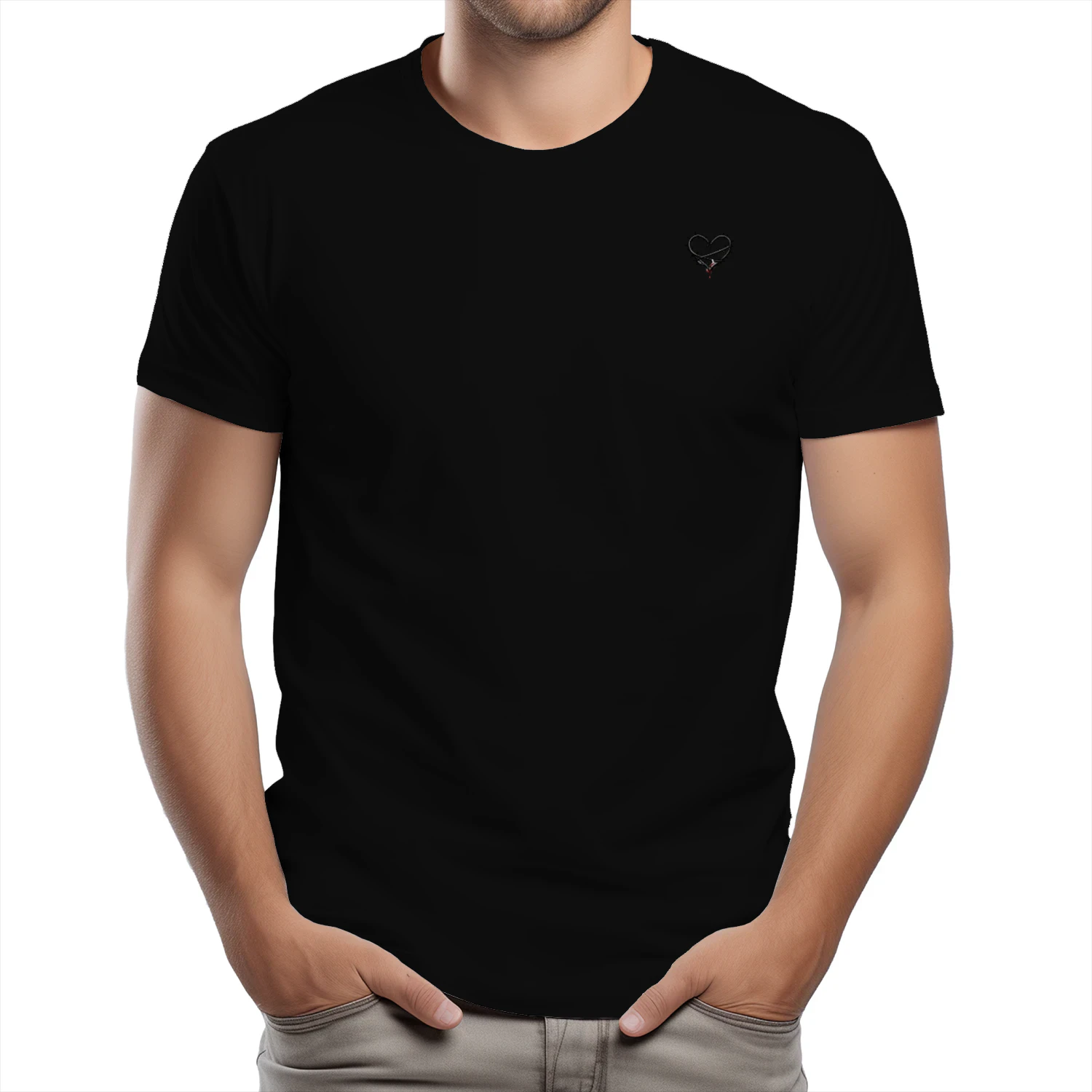 Handle With Care Gothic Heart T-Shirt – Dark Streetwear Graphic Tee, Emo Grunge Aesthetic Unisex Shirt