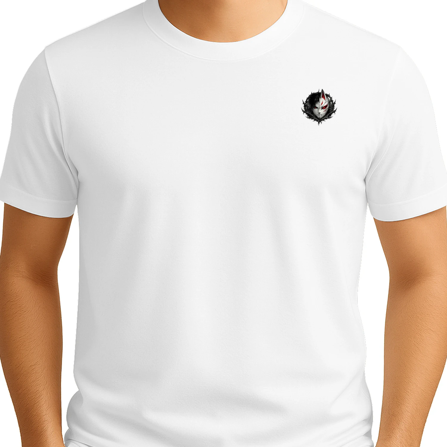 Half Human Kitsune Unisex Heavy Cotton T-Shirt – Dark Anime Japanese Streetwear