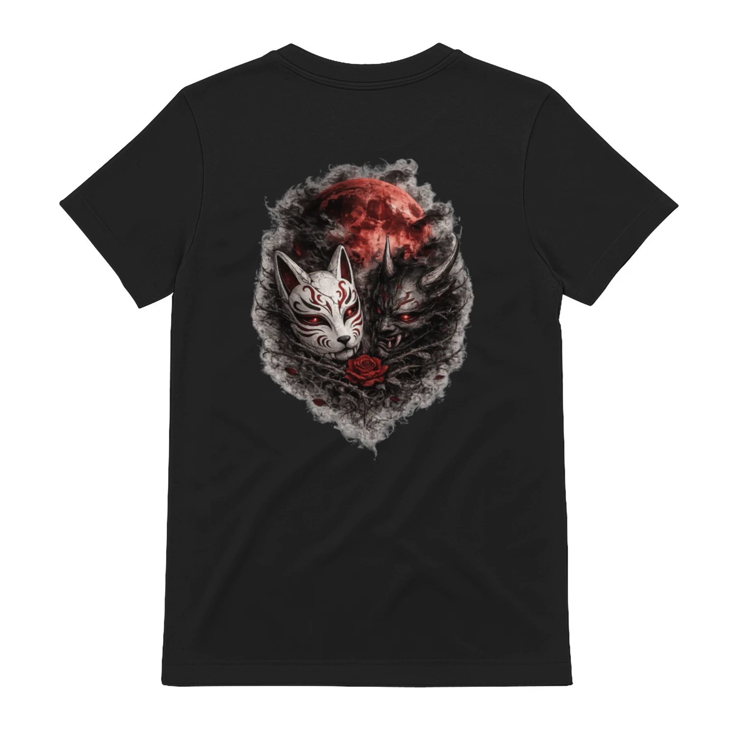 Oni & Kitsune Eclipse Premium Classic Tee – Japanese Gothic Streetwear