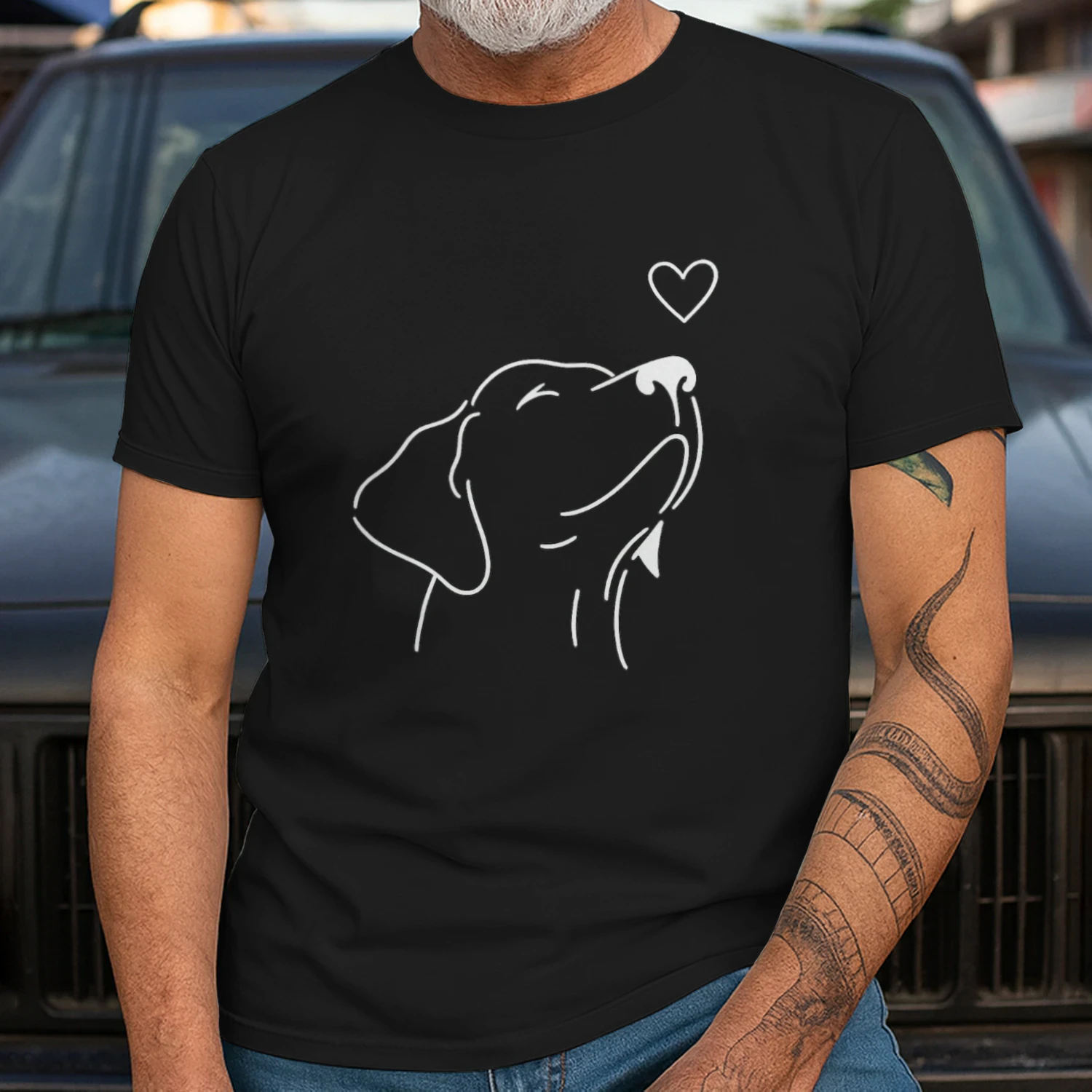 "Puppy Love Line Art – Minimalist Dog Heart Series"