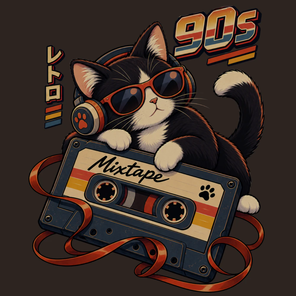 Vintage Cassette Cat
