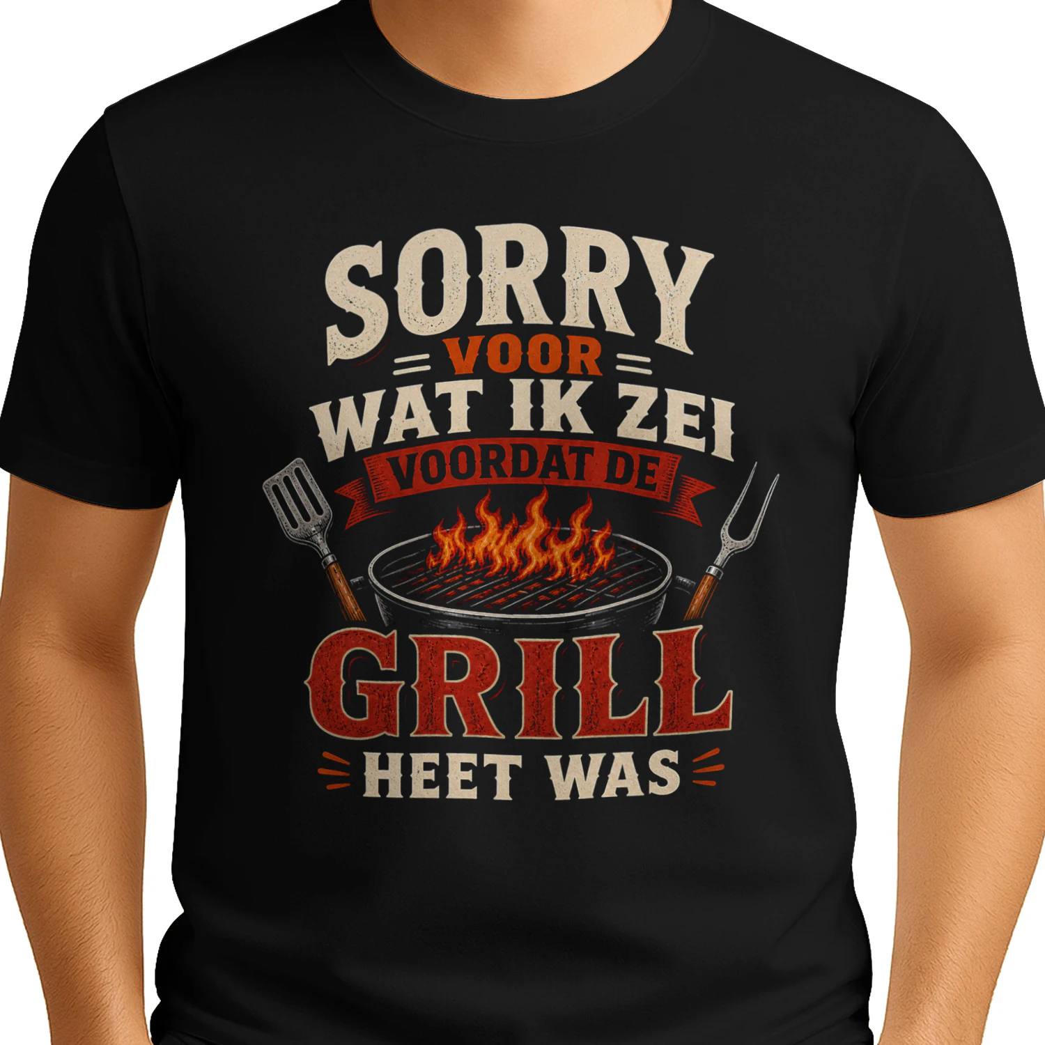 Sorry Voor Wat Ik Zei BBQ Grill Funny Quote Design