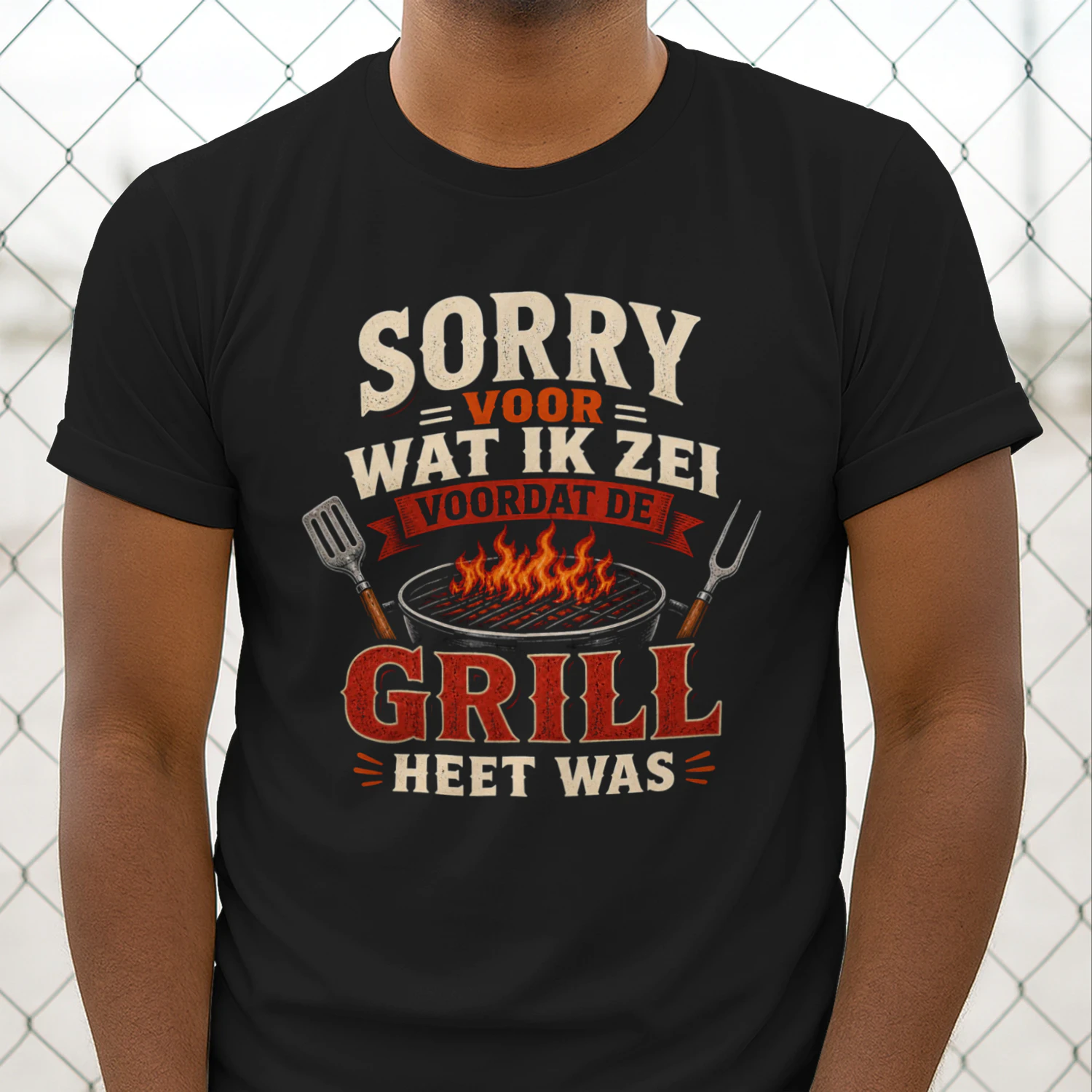 Sorry Voor Wat Ik Zei BBQ Grill Funny Quote Design