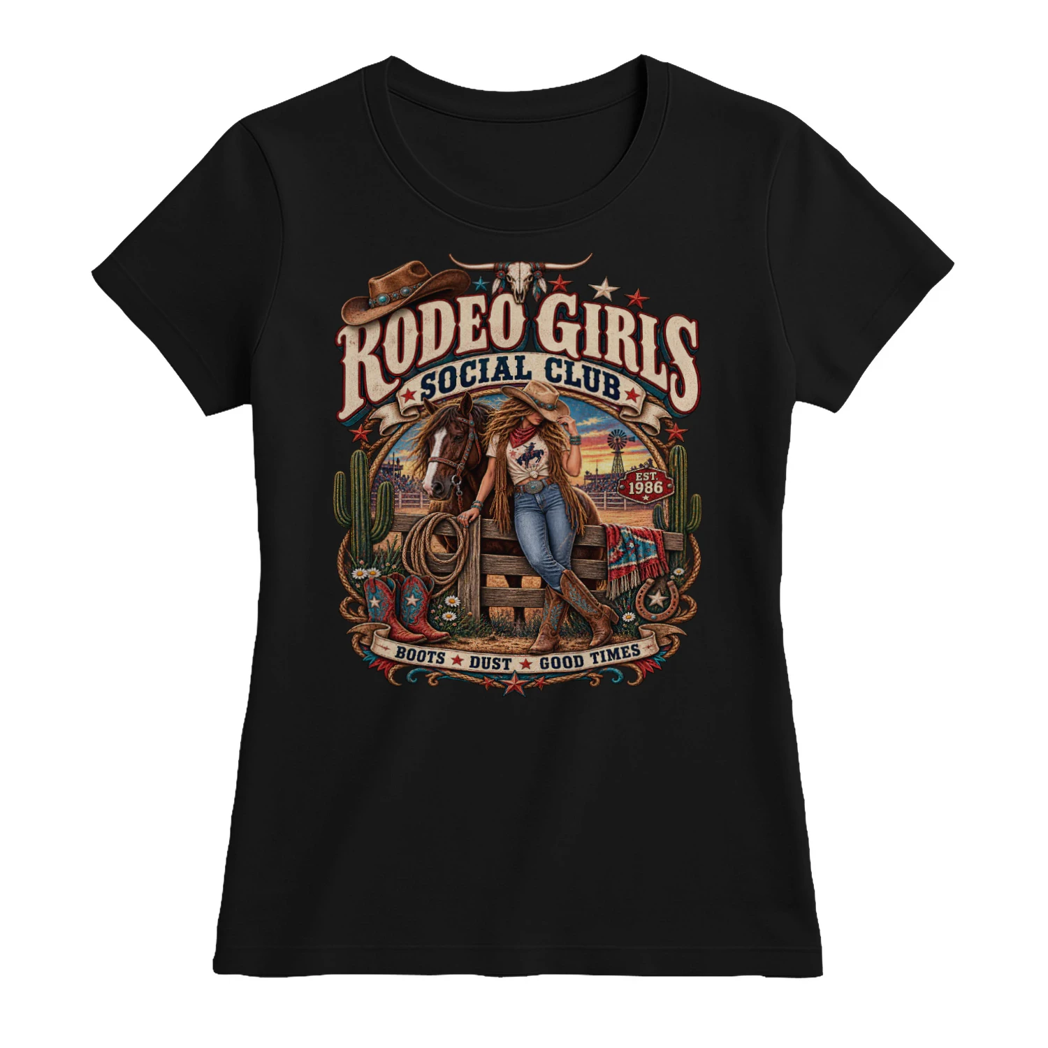 Rodeo Girls Social Club | Vintage Cowgirl Western Graphic Tee