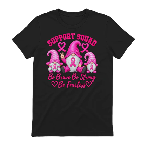 Breast Cancer Warrior Support Squad Pink Ribbon Gnome