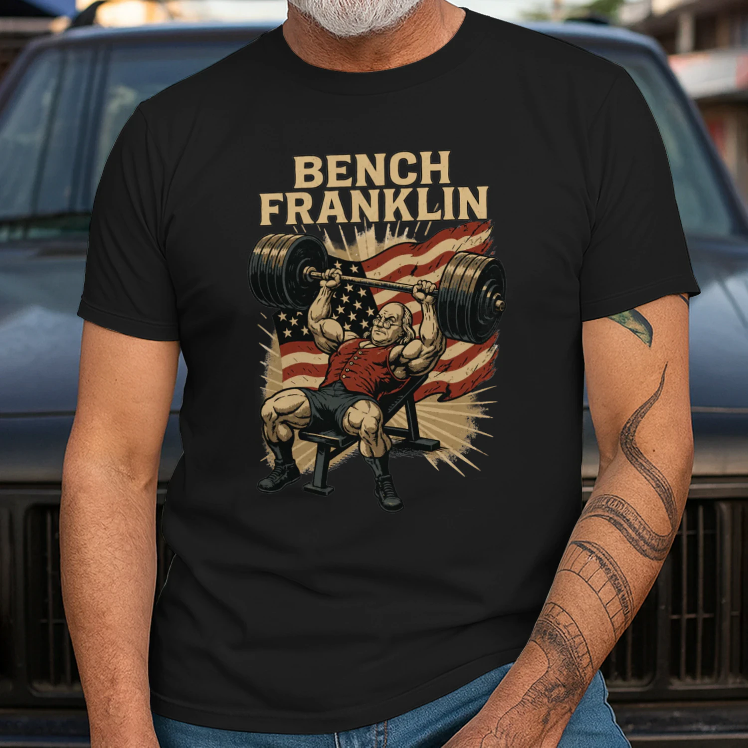 Bench Franklin Patriotic Gym Design