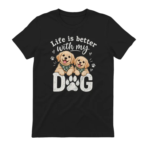 Life Is Better With My Dog – Cute Golden Retriever Dog Lover Design