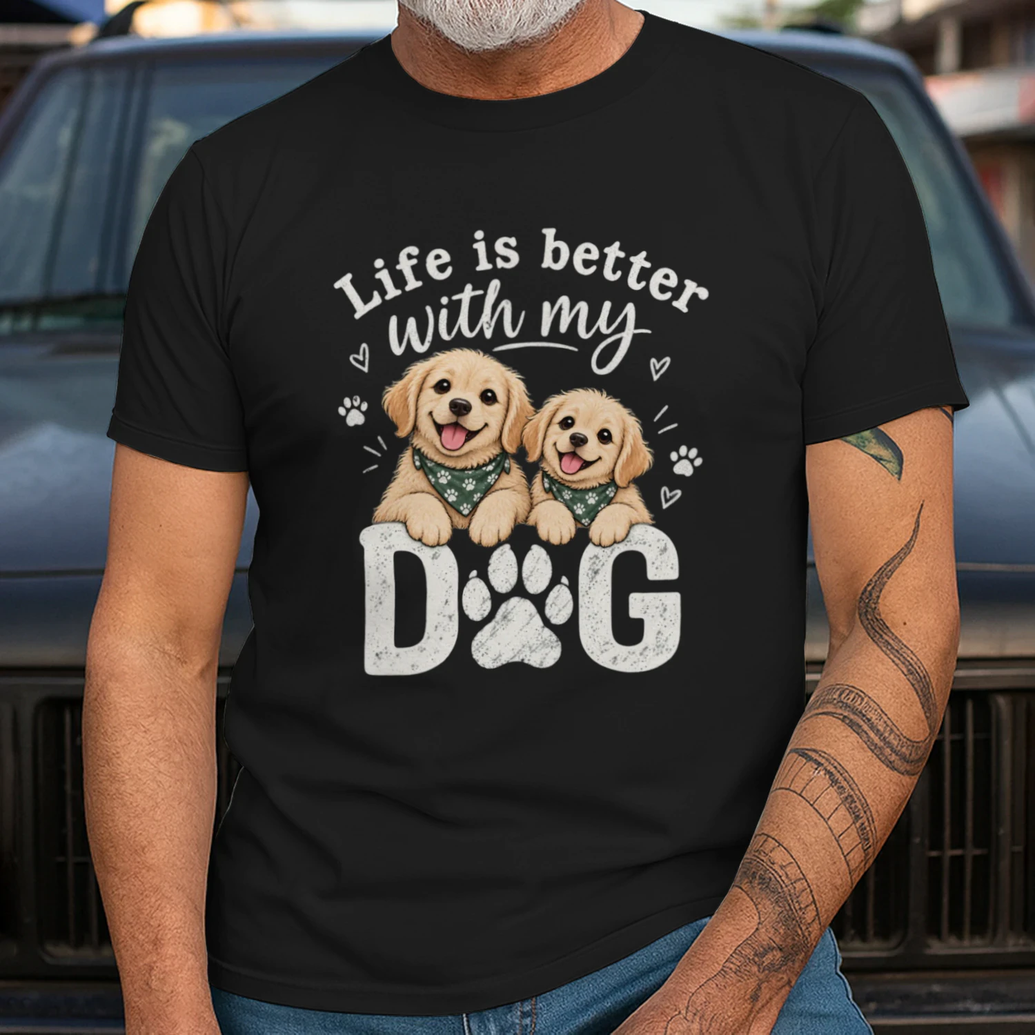 Life Is Better With My Dog – Cute Golden Retriever Dog Lover Design