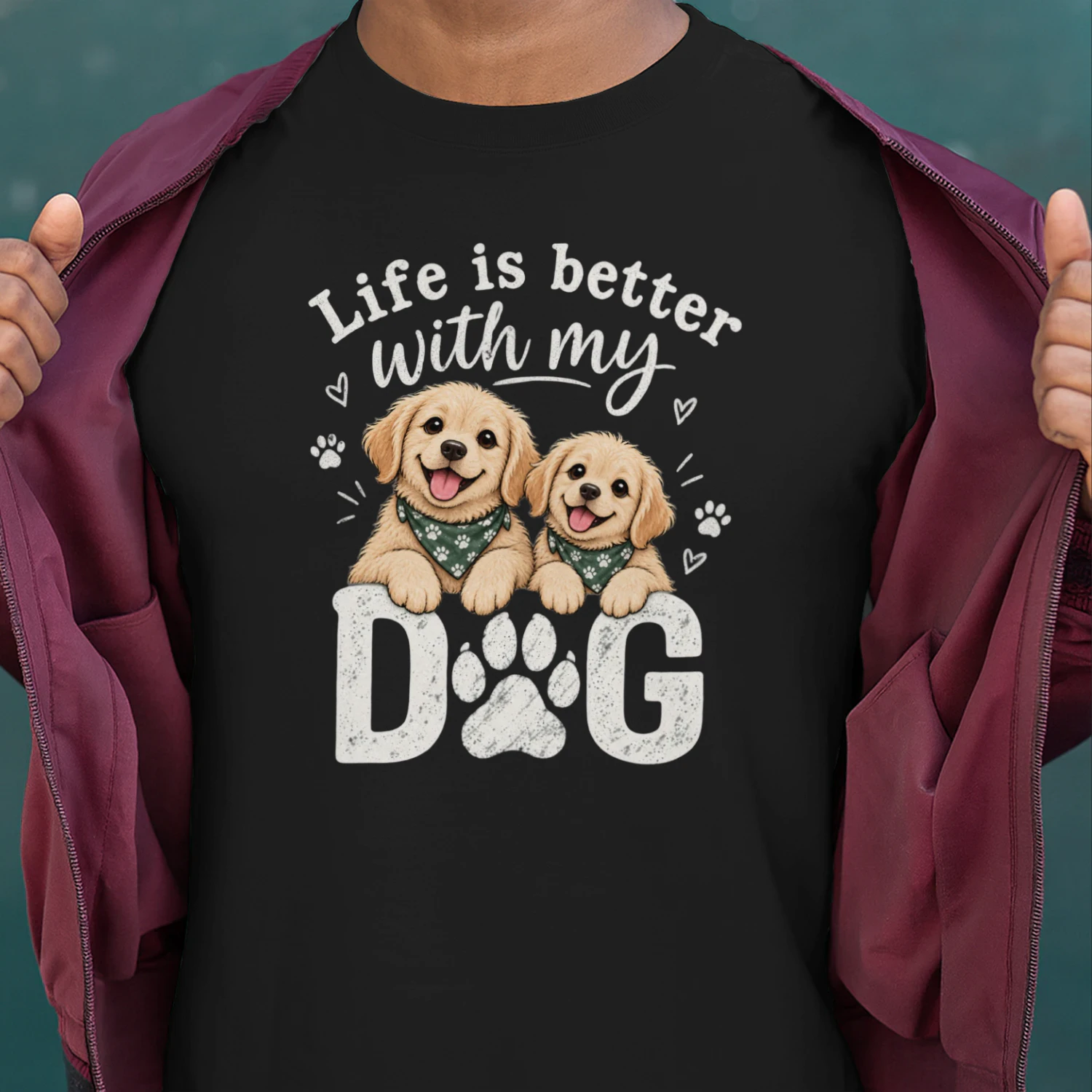 Life Is Better With My Dog – Cute Golden Retriever Dog Lover Design