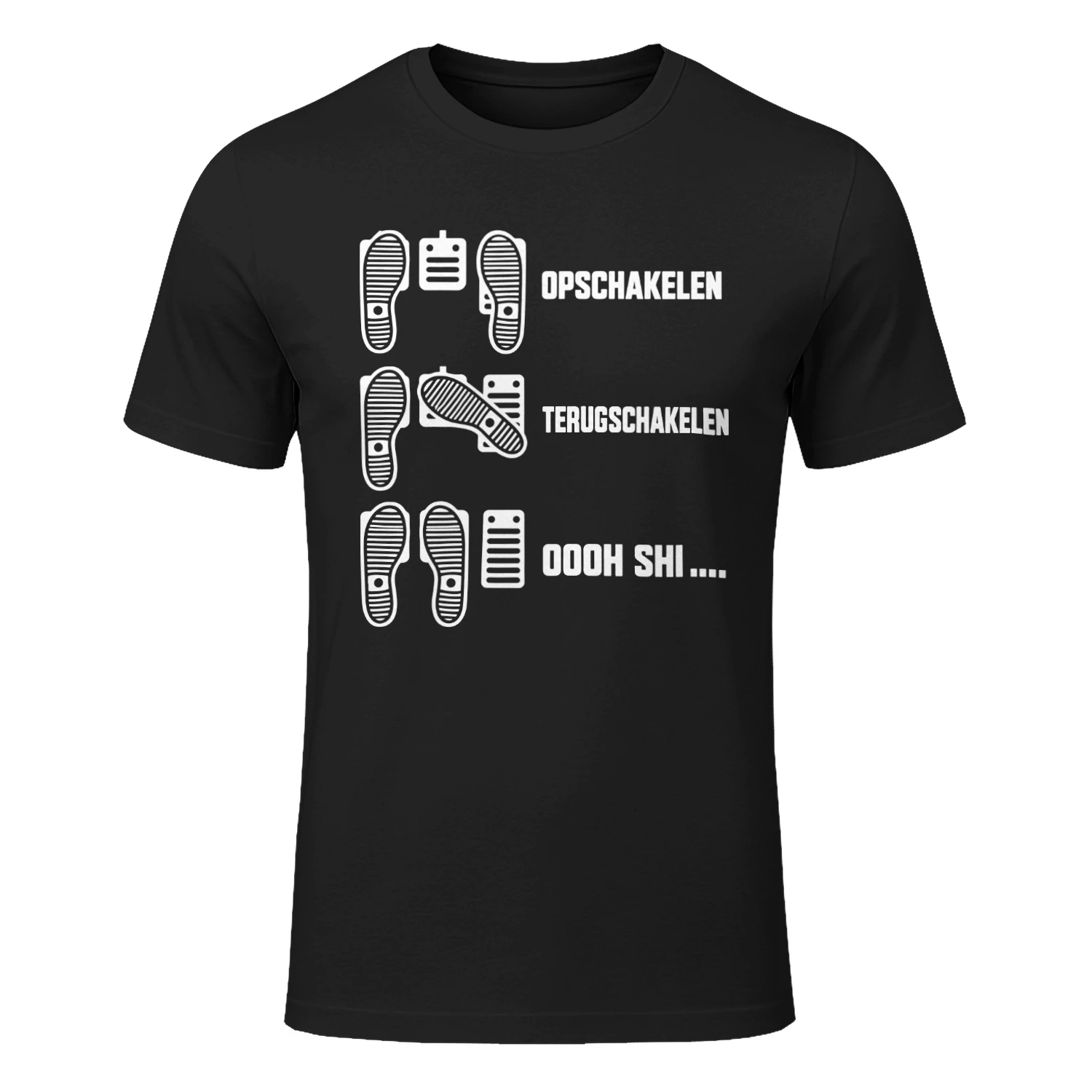 Grappig Handgeschakeld Shirt – Opschakelen Terugschakelen Oh Shi... T-Shirt voor Autoliefhebbers, Gearheads & Handbak-Enthousiastelingen