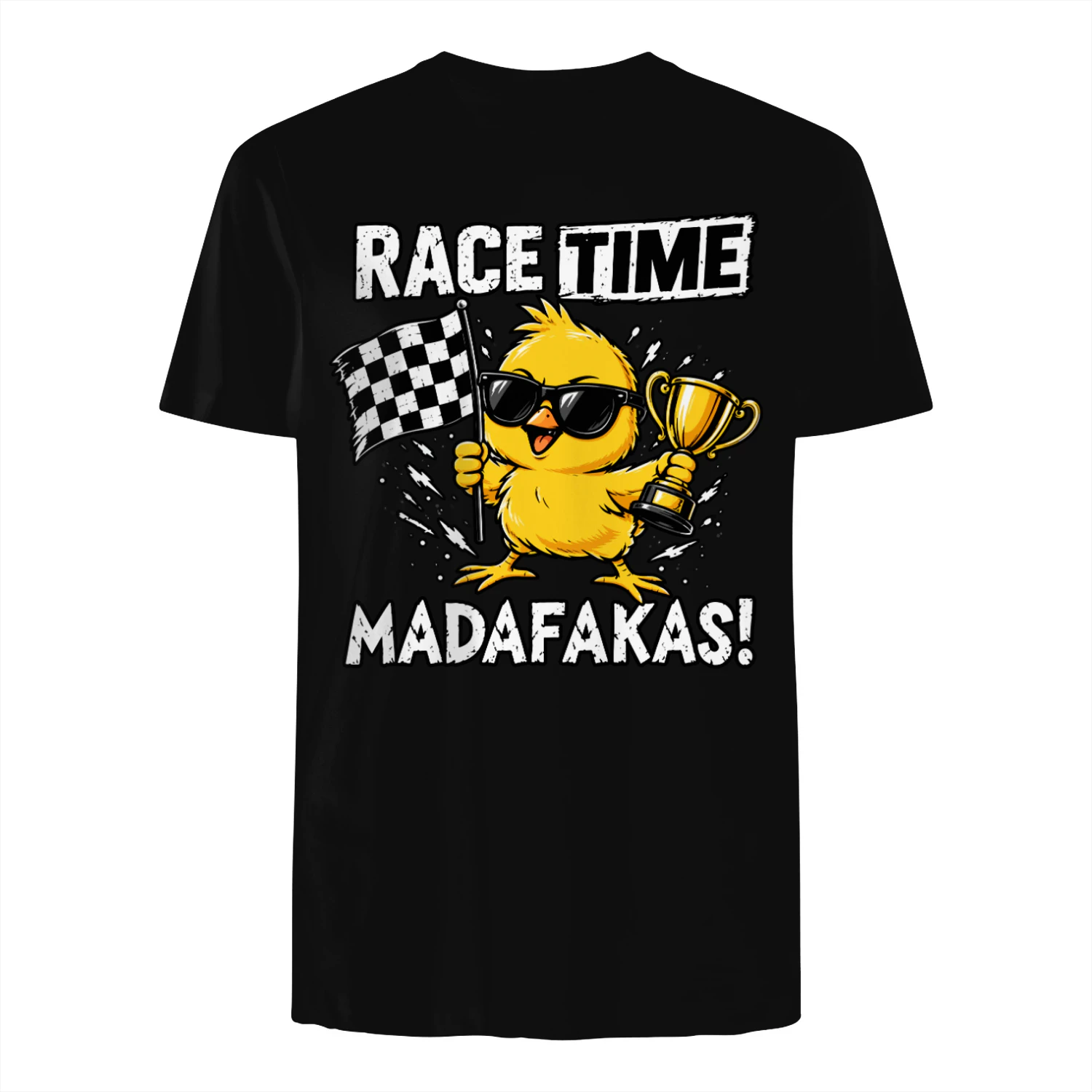 Race Time Madafakas Racing Tee Shirt Funny Motorsport Fan Checkered Flag Trophy Tee – Race Weekend Shirt