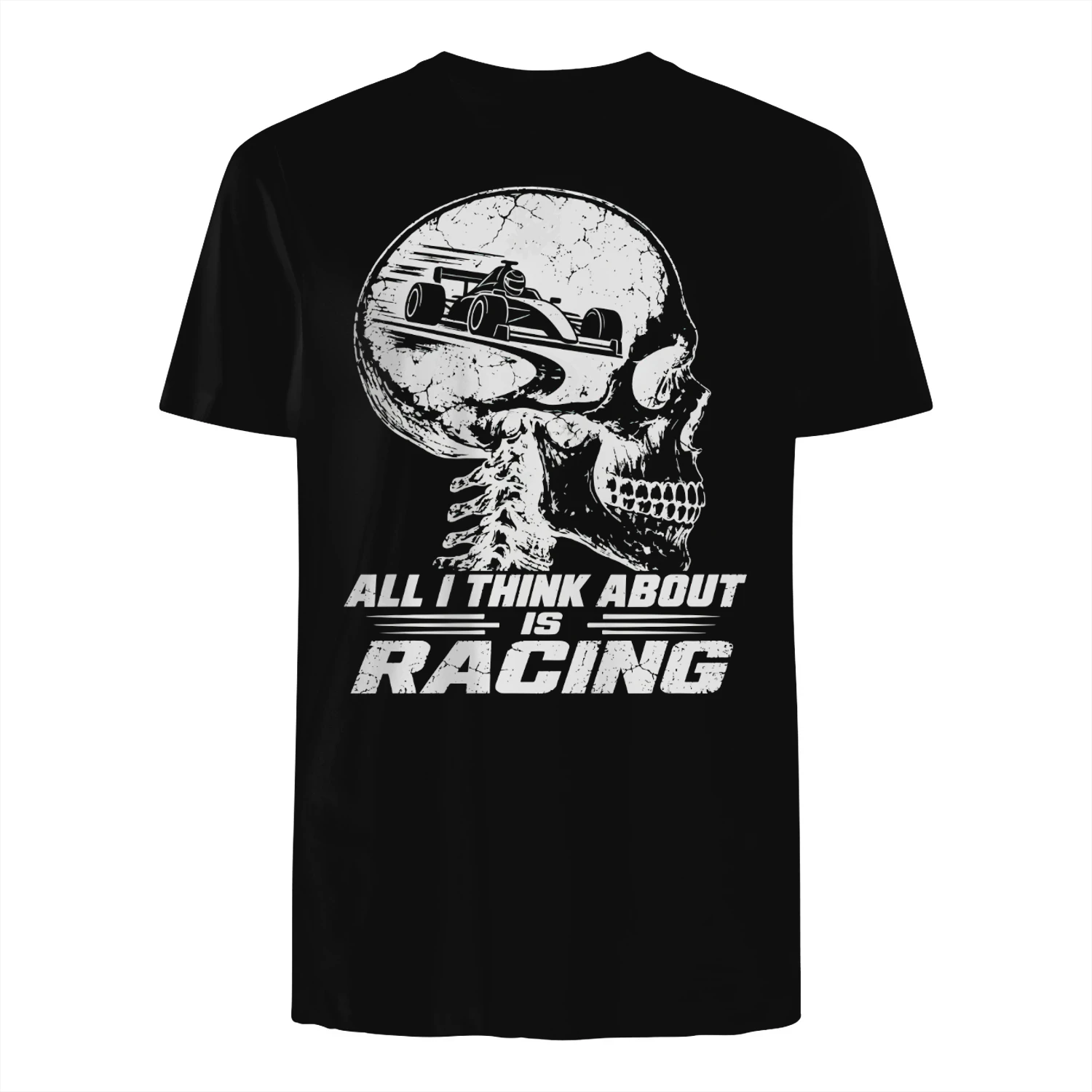 Racing Skull T-Shirt All I Think About Is Racing Motorsport Tee shirt