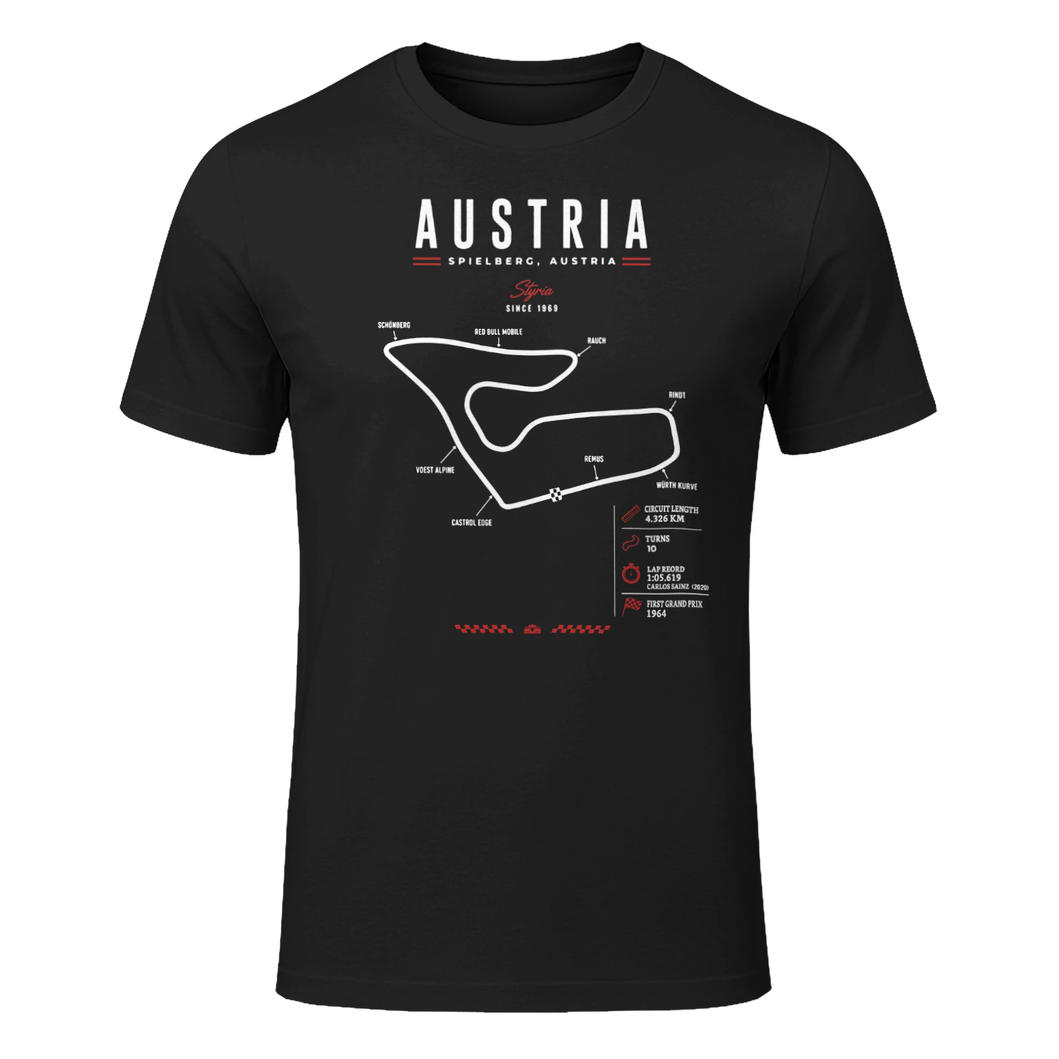 Austria Grand Prix Circuit T-Shirt Formula Racing Shirt Spielberg Austria Motorsport Gift