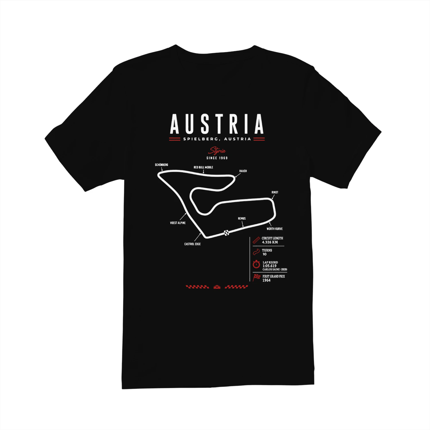 Austria Grand Prix Circuit T-Shirt Formula Racing Shirt Spielberg Austria Motorsport Gift