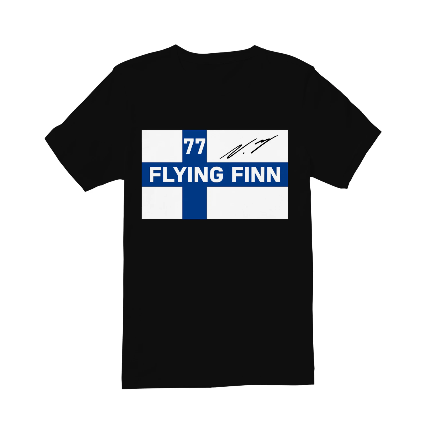 Flying Finn 77 Bottas Racing T-Shirt Finland Motorsport Fan Shirt 