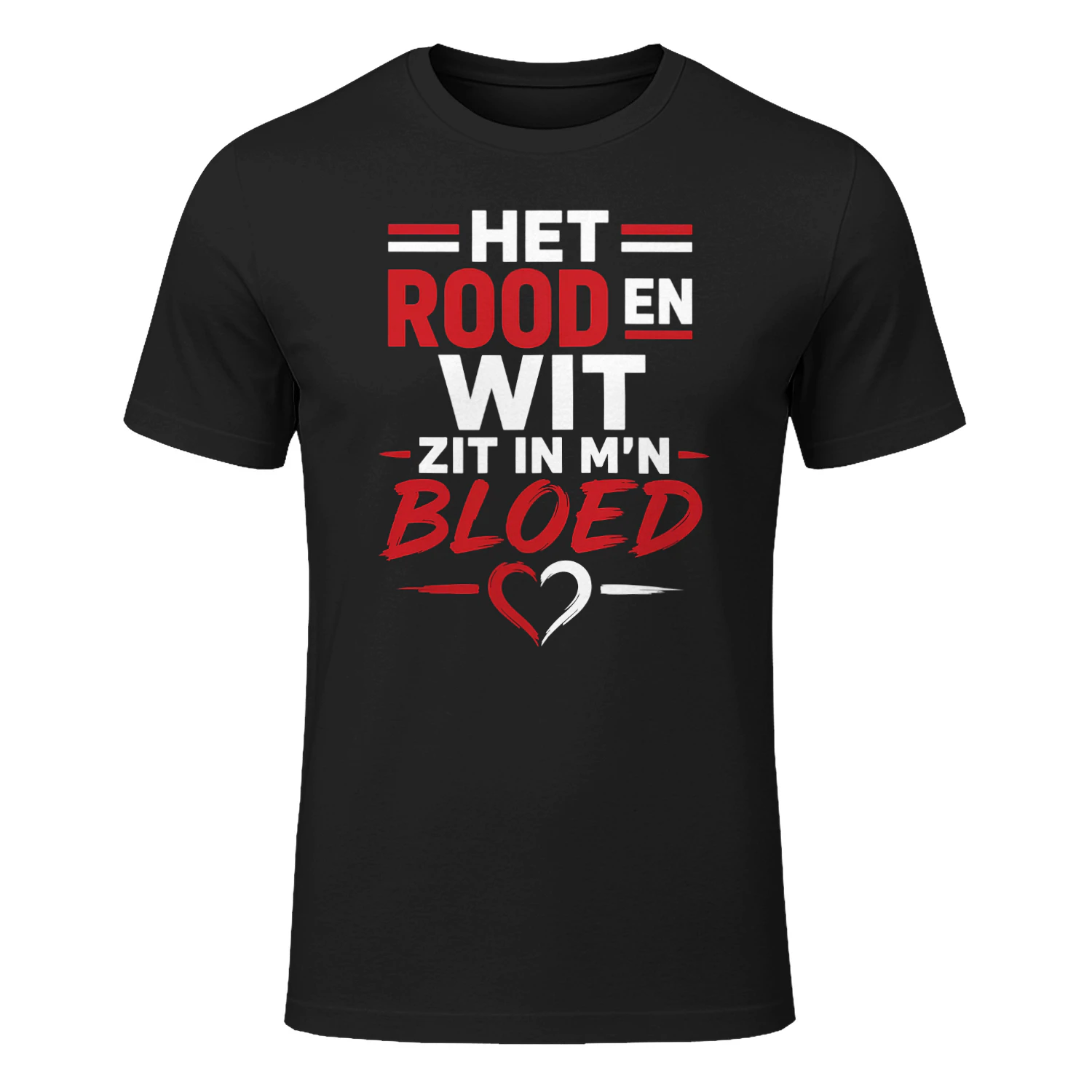 Het Rood en Wit Zit in M’n Bloed Shirt Rotterdam Voetbal Supporter T-Shirt