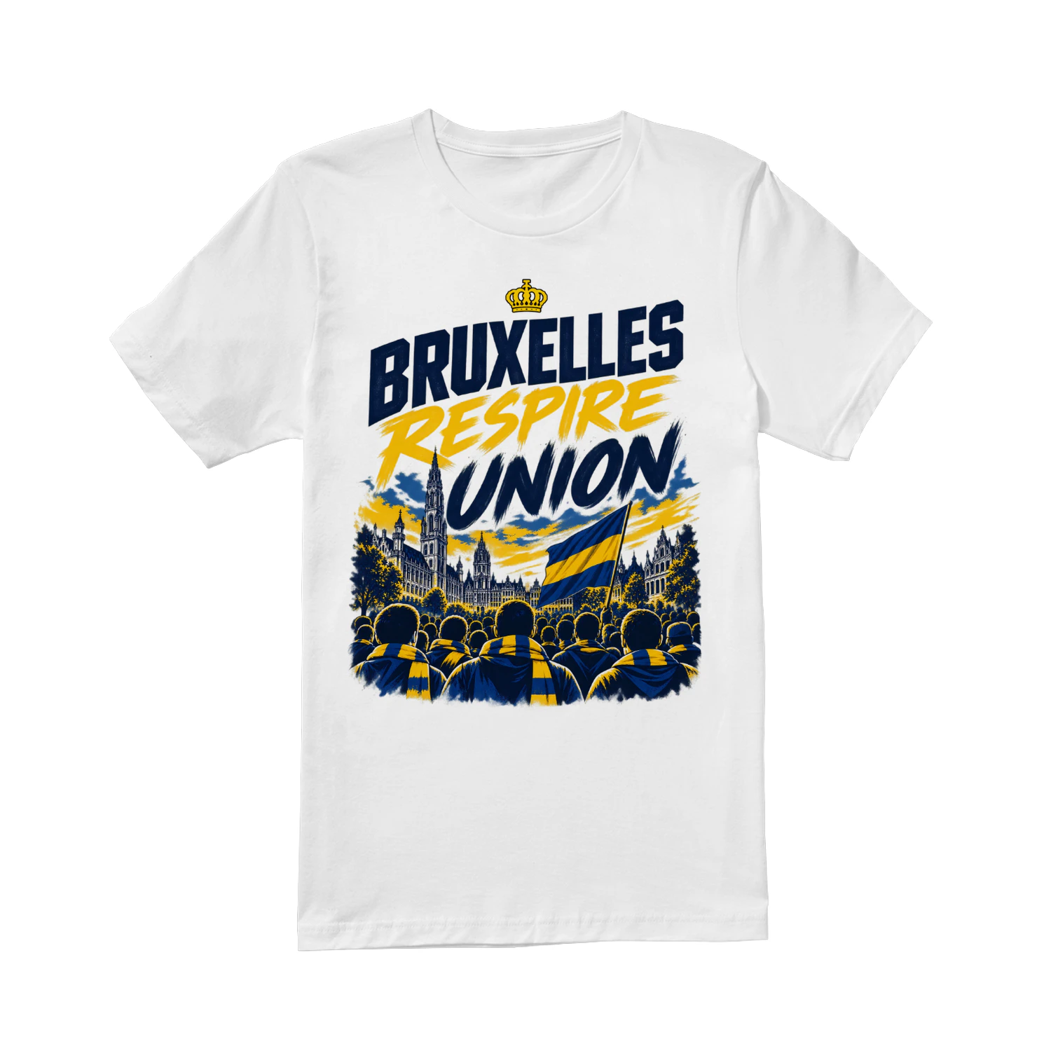 Bruxelles Respire Union T-Shirt – Supporter Football Bleu Jaune