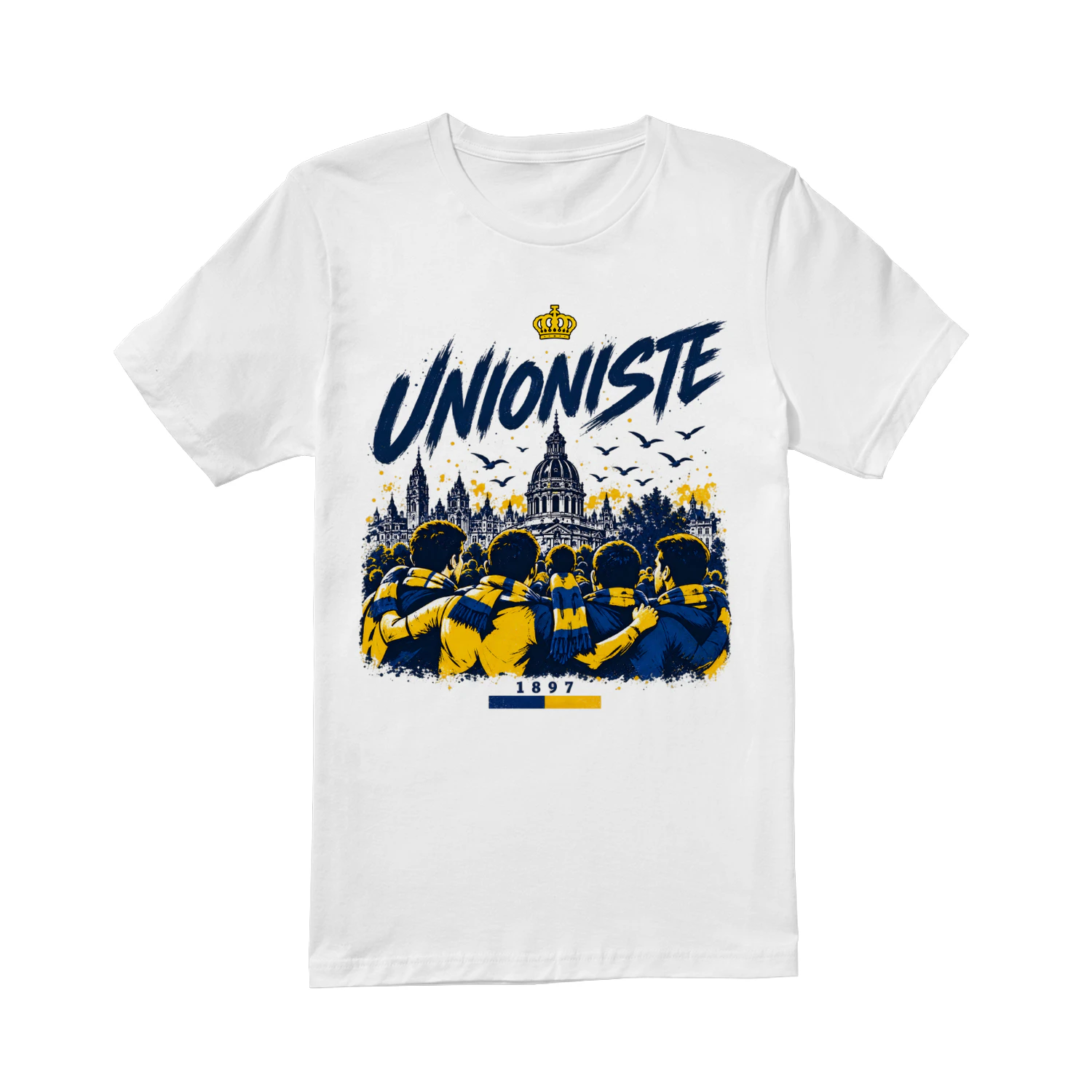 Unioniste 1897 Bruxelles T-Shirt – Supporter Football Bleu Jaune
