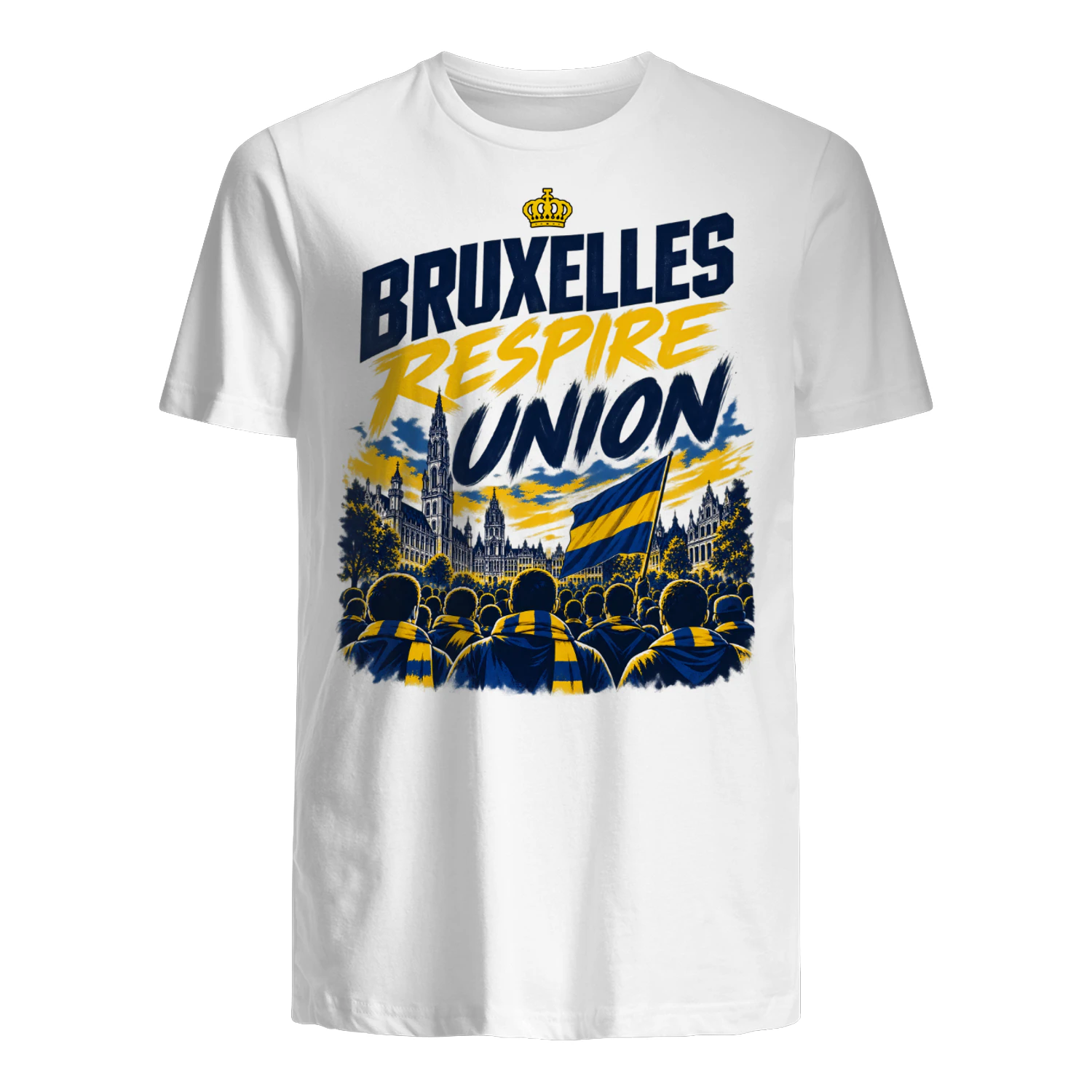 Bruxelles Respire Union T-Shirt – Supporter Football Bleu Jaune