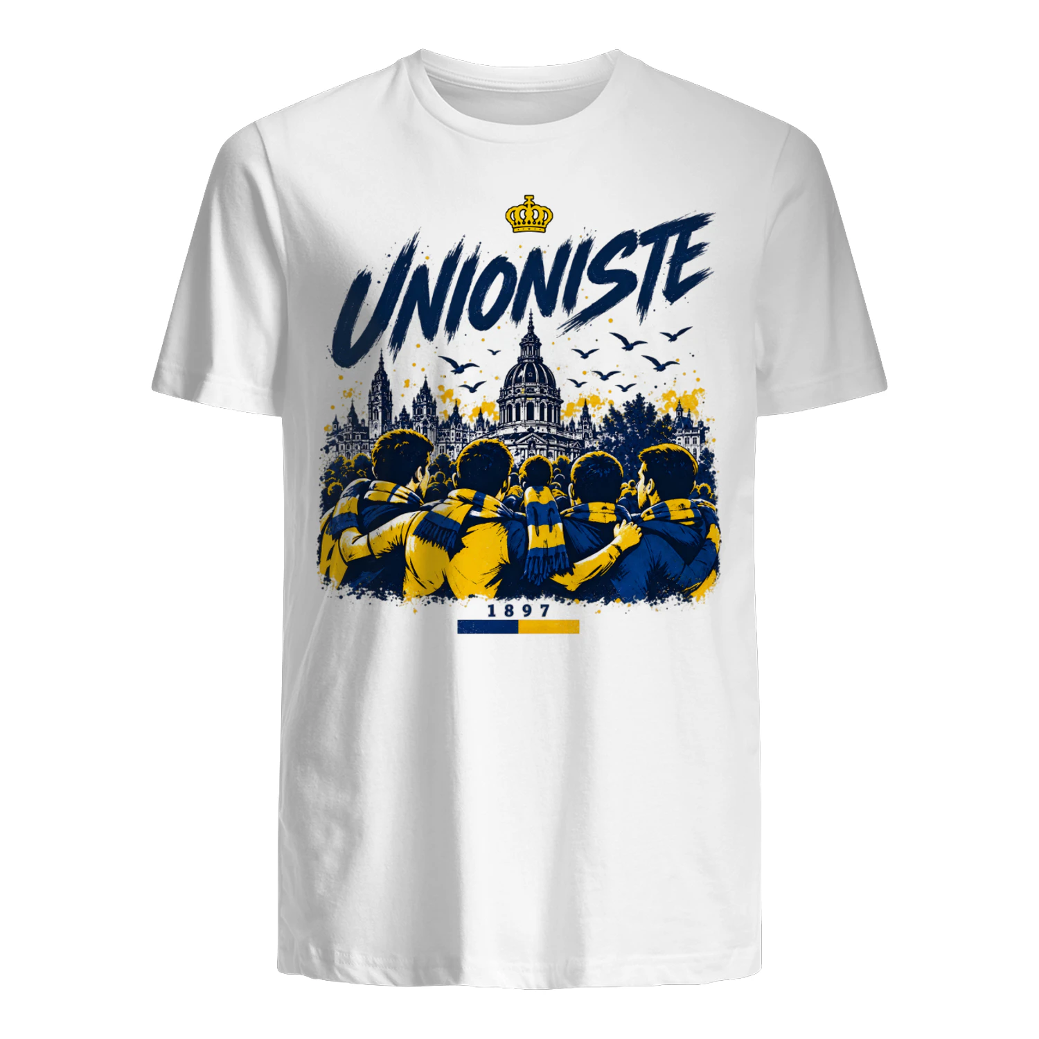 Unioniste 1897 Bruxelles T-Shirt – Supporter Football Bleu Jaune