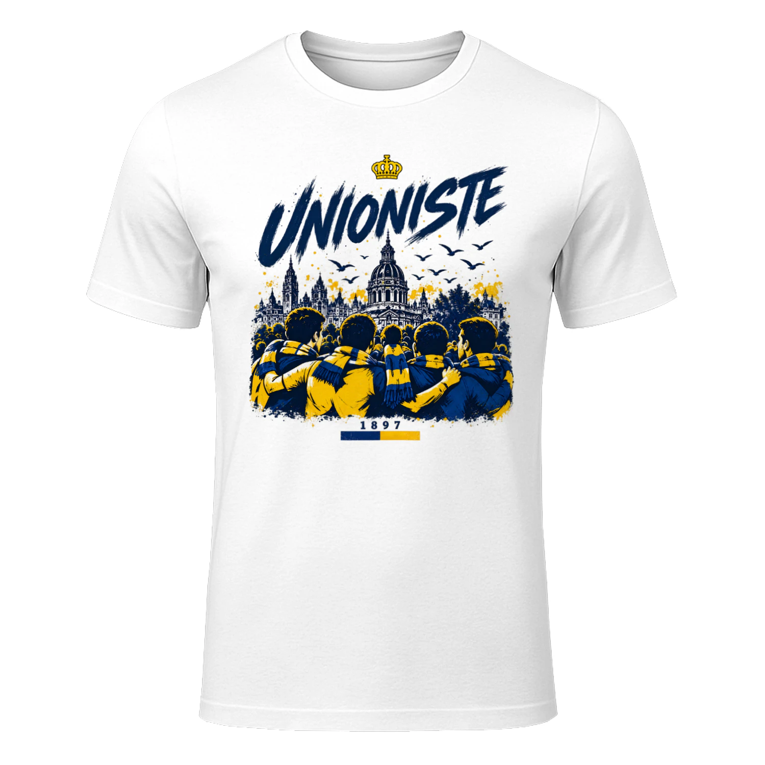 Unioniste 1897 Bruxelles T-Shirt – Supporter Football Bleu Jaune