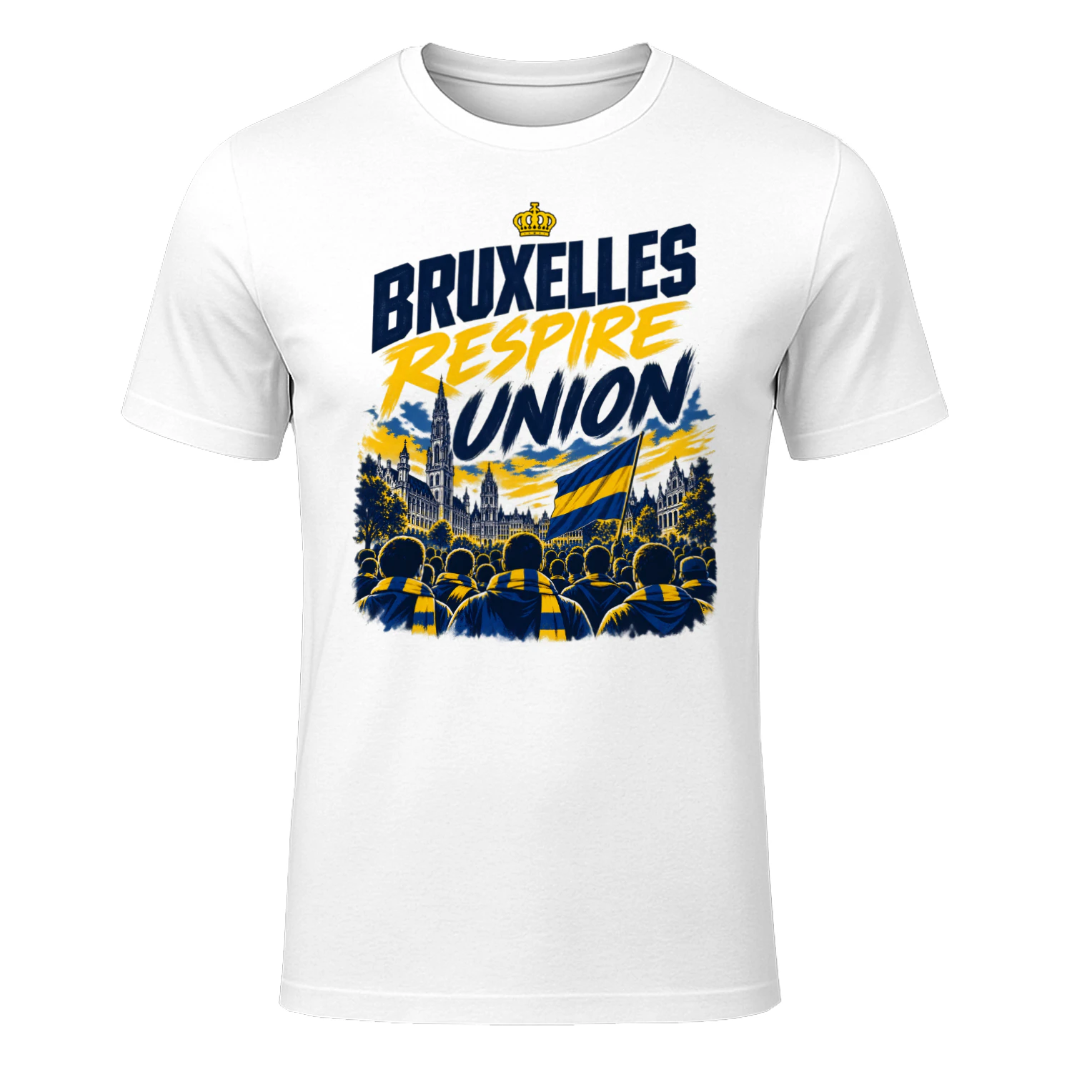 Bruxelles Respire Union T-Shirt – Supporter Football Bleu Jaune