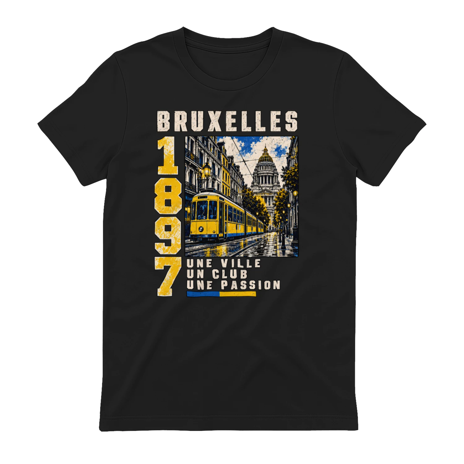 Bruxelles 1897 T-Shirt Une Ville Un Club Une Passion Supporter Football Belge