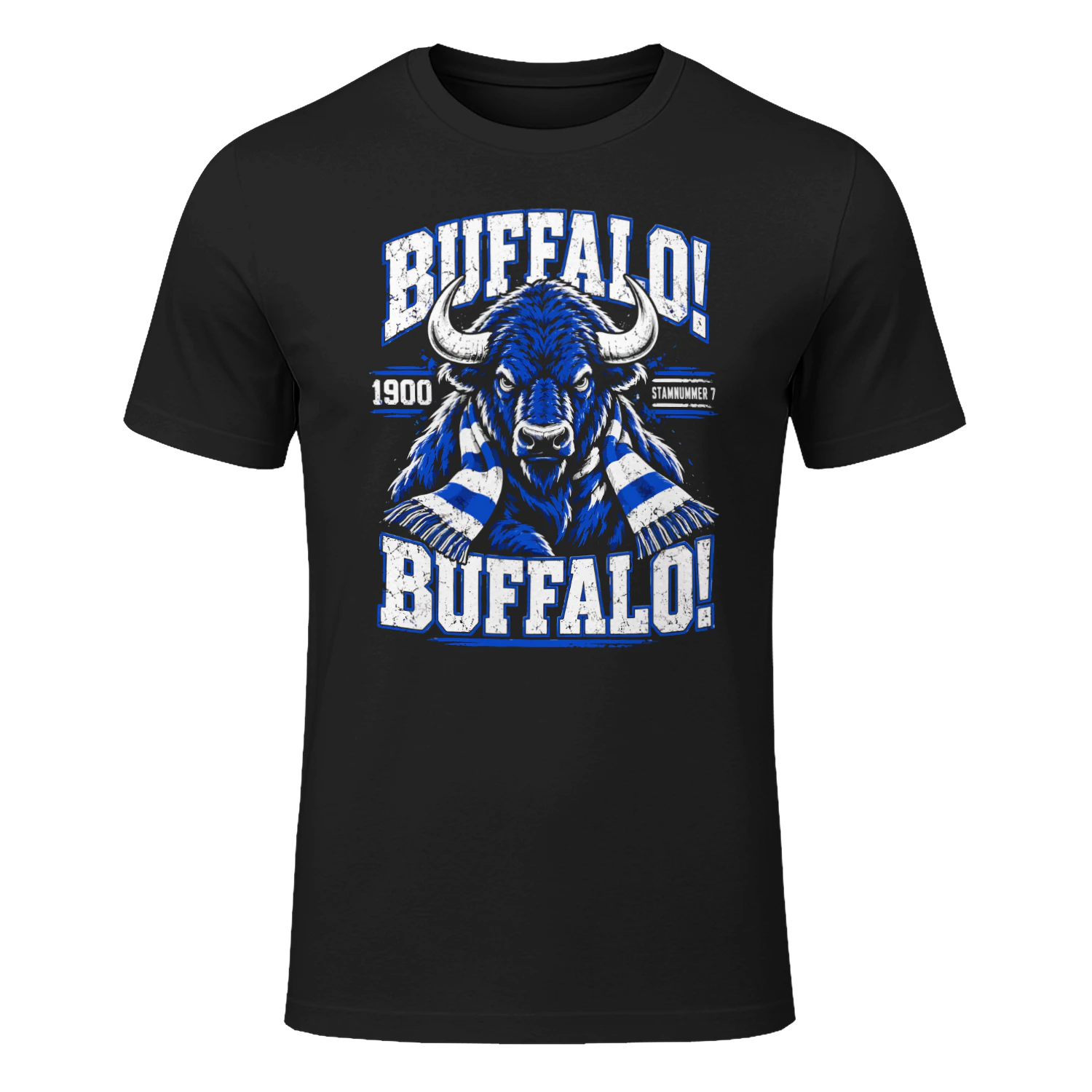 Buffalo Gent 1900 T-Shirt – Blauw Wit Supporter Shirt Stamnummer 7