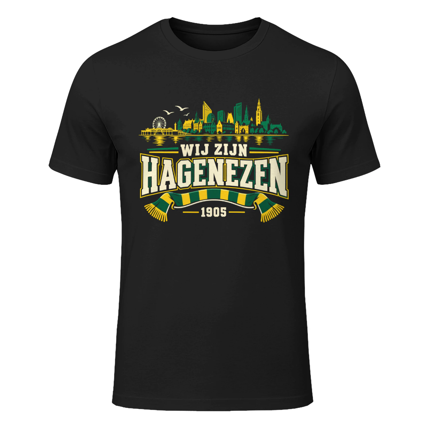 Wij Zijn Hagenezen 1905 Shirt – Den Haag Supporter T-Shirt Geel Groen