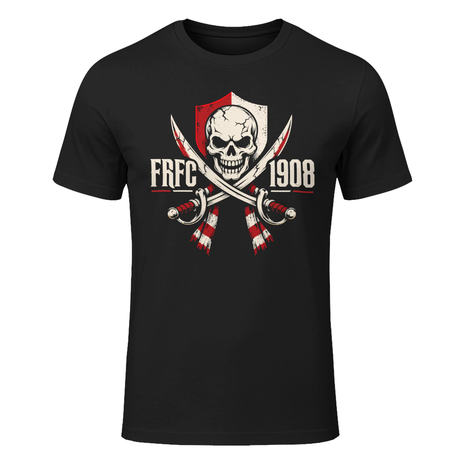 FRFC 1908 Skull Shirt – Rotterdam Rood Wit Supporter Tee Shirt