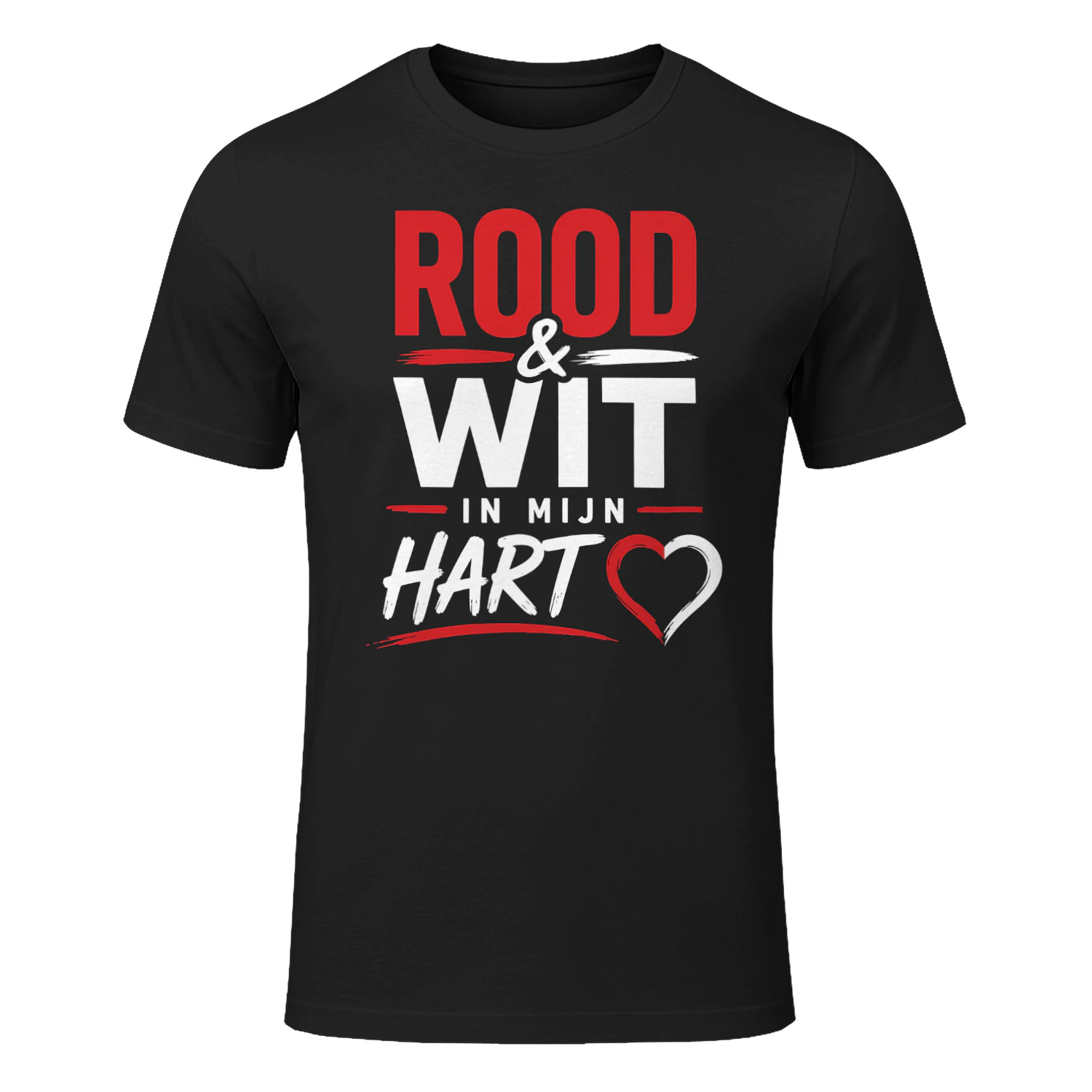Rood & Wit In Mijn Hart Shirt Rotterdams Voetbal Fan Tee Shirt
