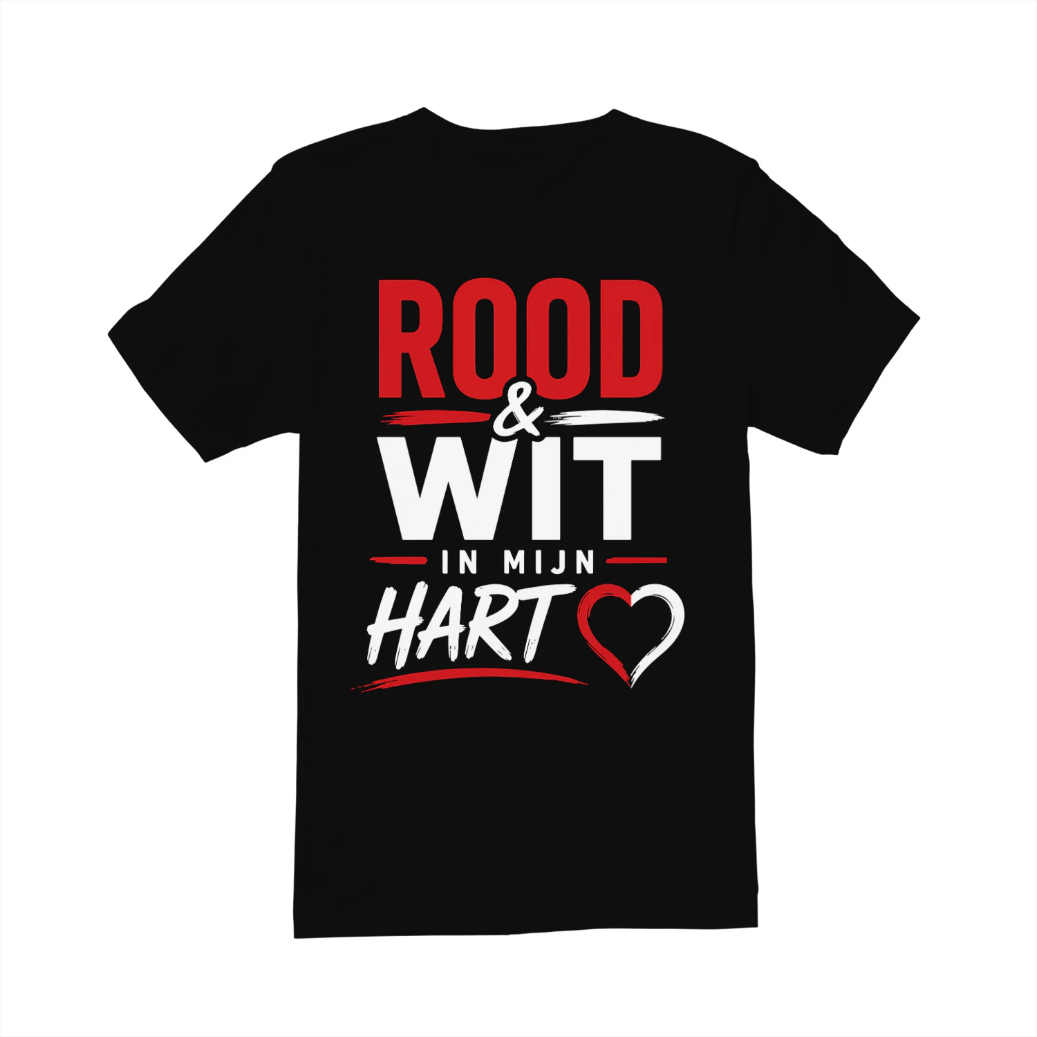 Rood & Wit In Mijn Hart Shirt Rotterdams Voetbal Fan Tee Shirt