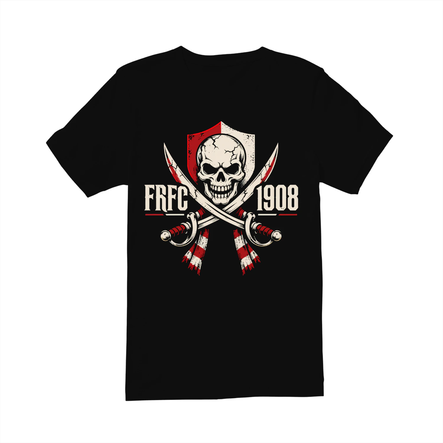 FRFC 1908 Skull Shirt – Rotterdam Rood Wit Supporter Tee Shirt