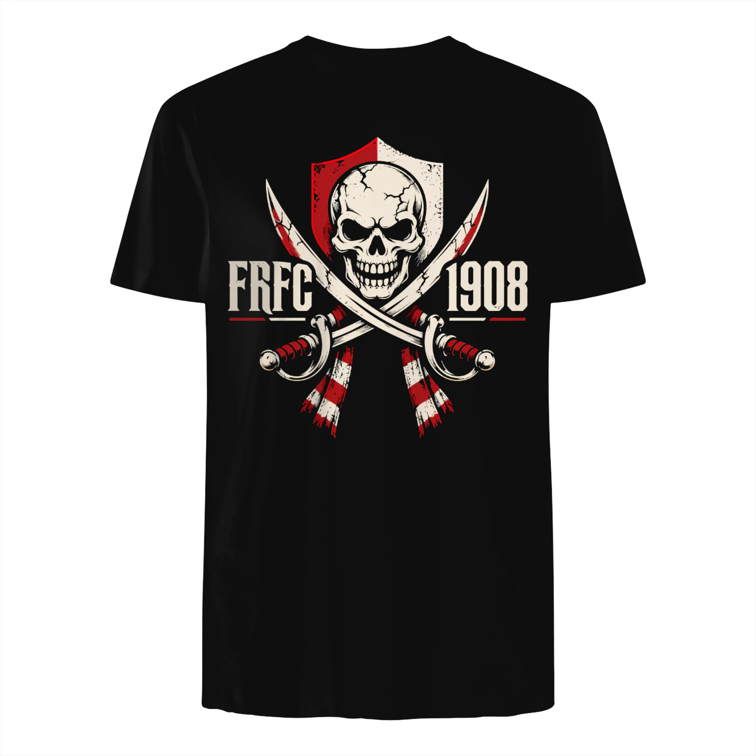 FRFC 1908 Skull Shirt – Rotterdam Rood Wit Supporter Tee Shirt