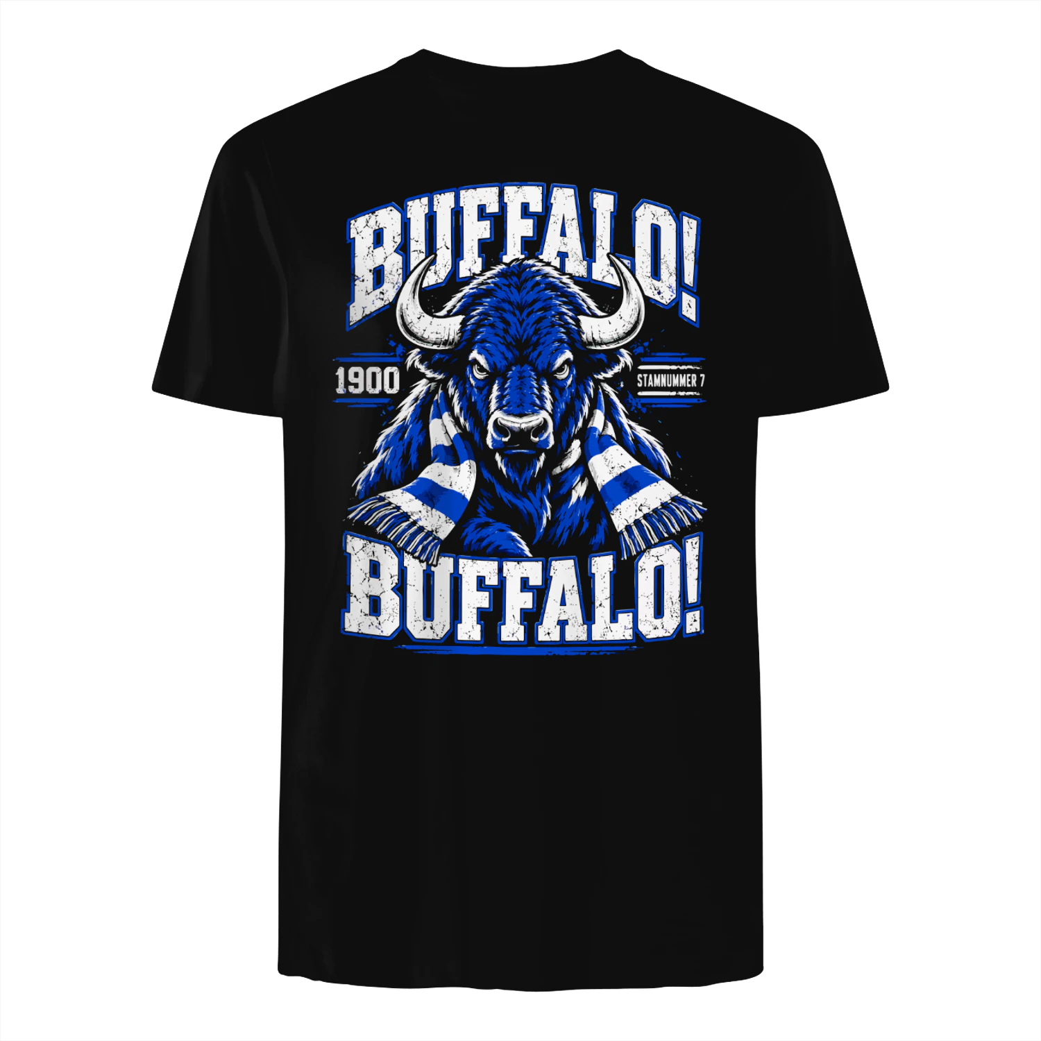 Buffalo Gent 1900 T-Shirt – Blauw Wit Supporter Shirt Stamnummer 7