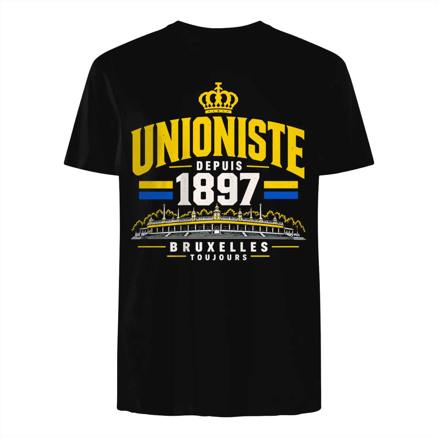Unioniste Bruxelles 1897 T-Shirt Supporter Jaune Bleu Football Bruxelles