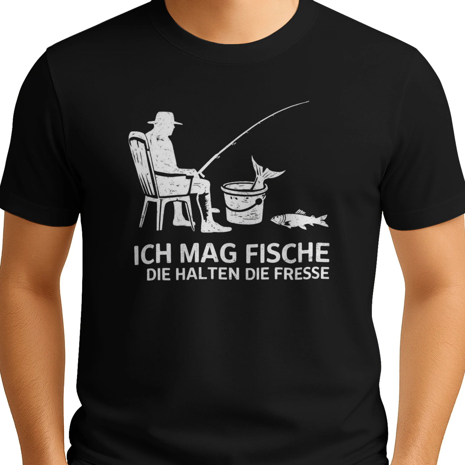 Lustiges Angler T-Shirt – Ich mag Fische