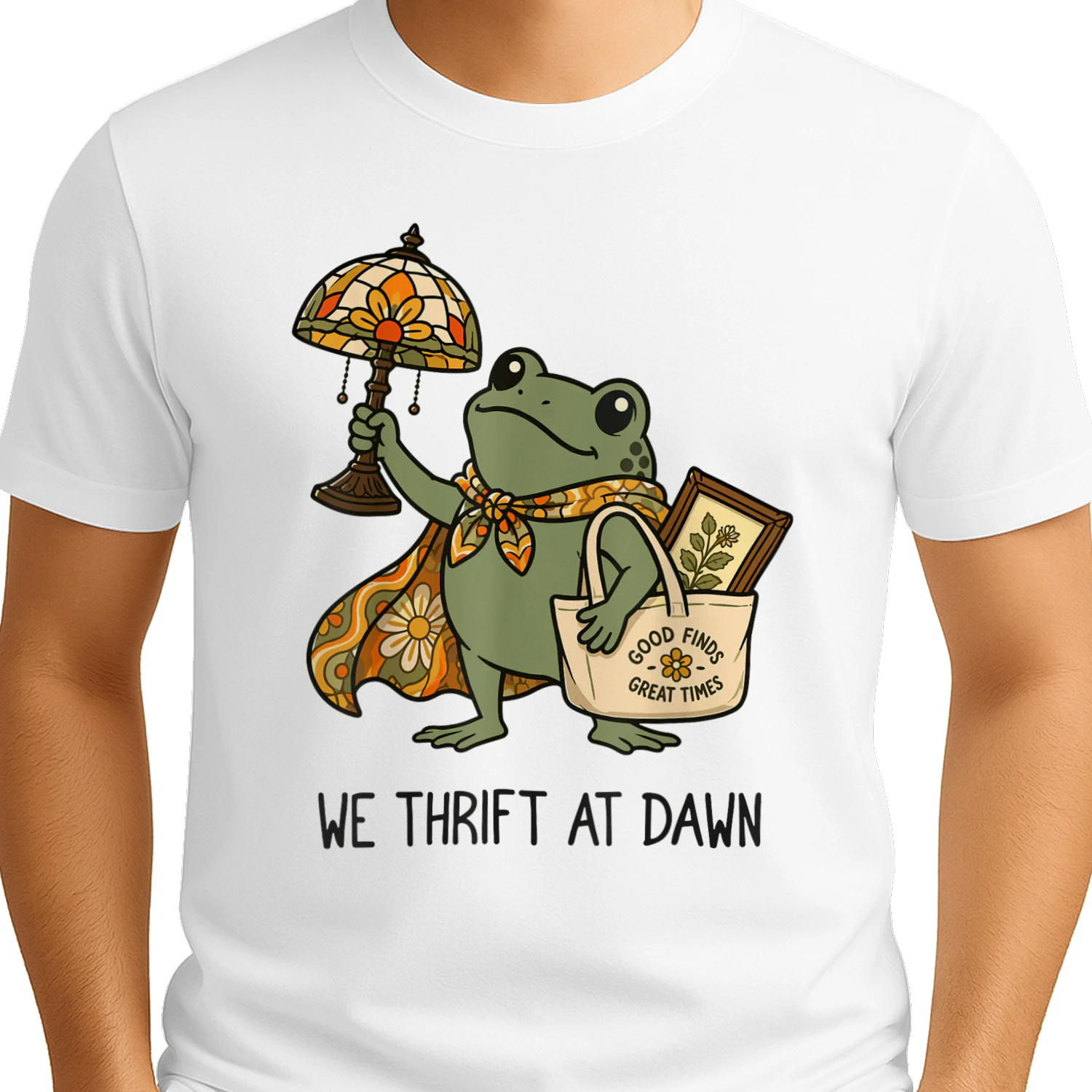 We Thrift At Dawn Vintage Funny Frog  T-Shirt