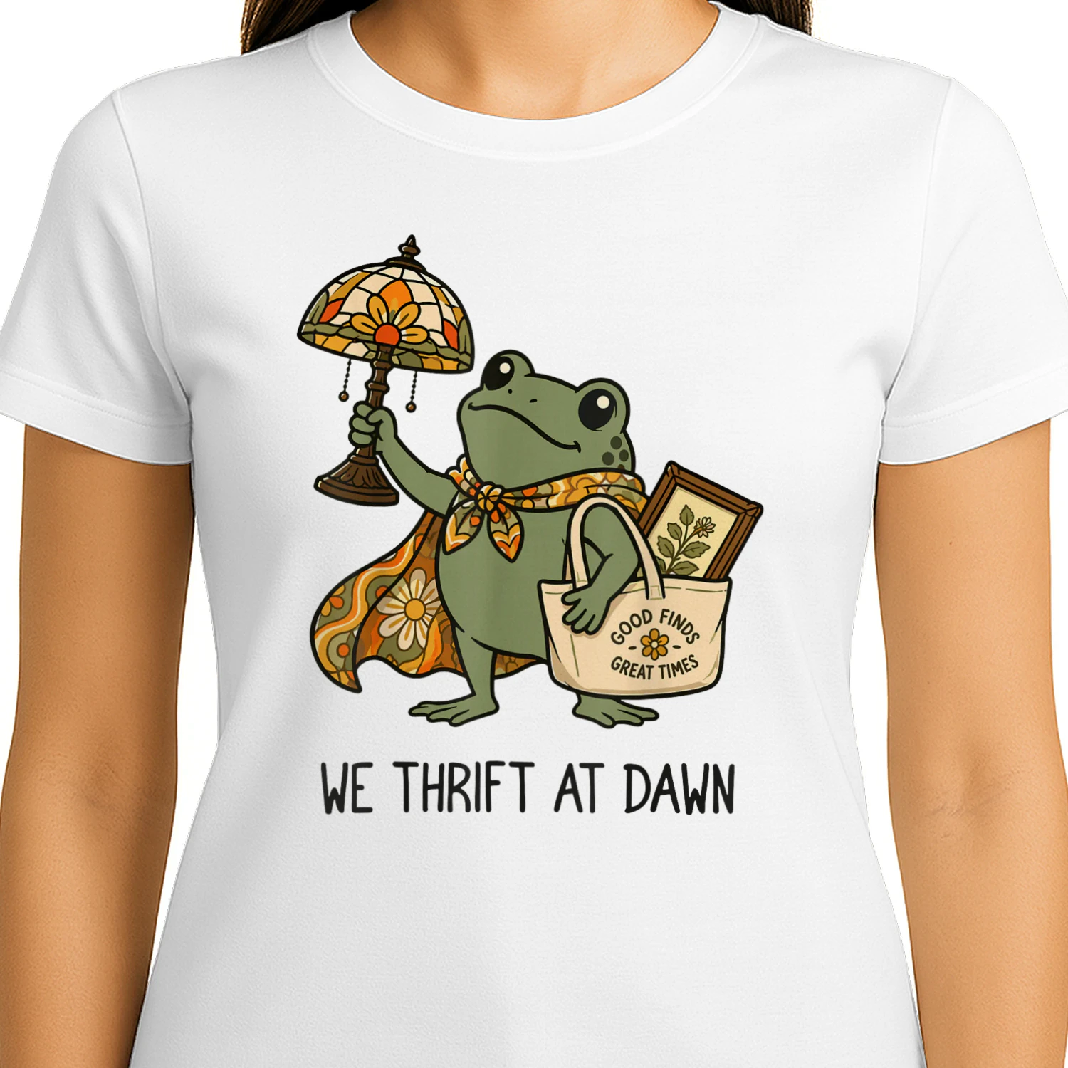 We Thrift At Dawn Vintage Funny Frog  T-Shirt