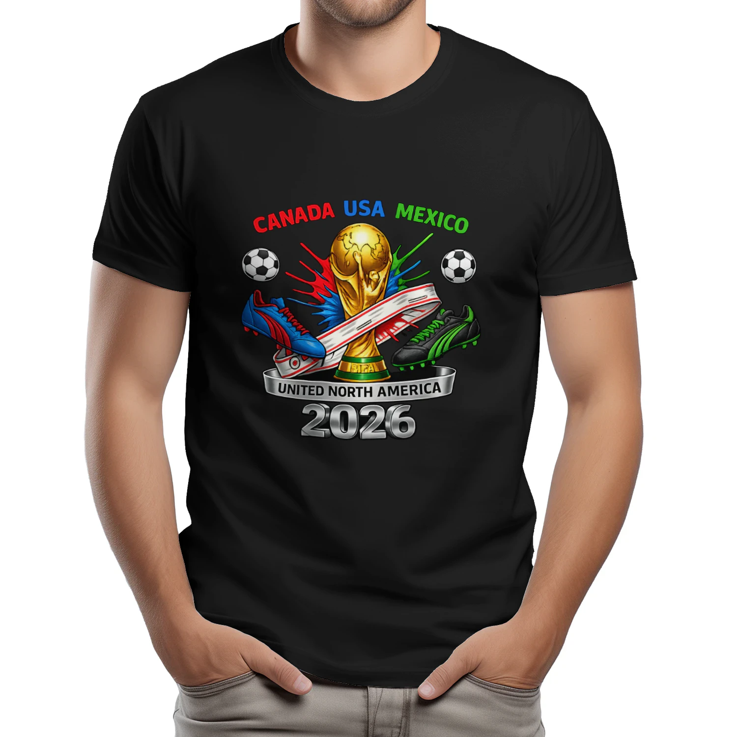 2026 North America Soccer Championship T-Shirt | Canada USA Mexico Football Fan Tee