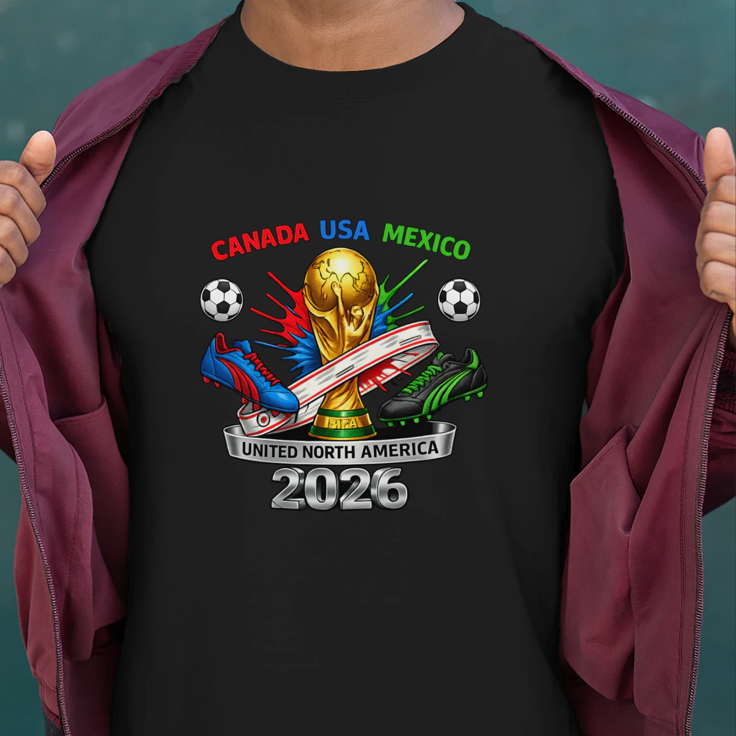 2026 North America Soccer Championship T-Shirt | Canada USA Mexico Football Fan Tee
