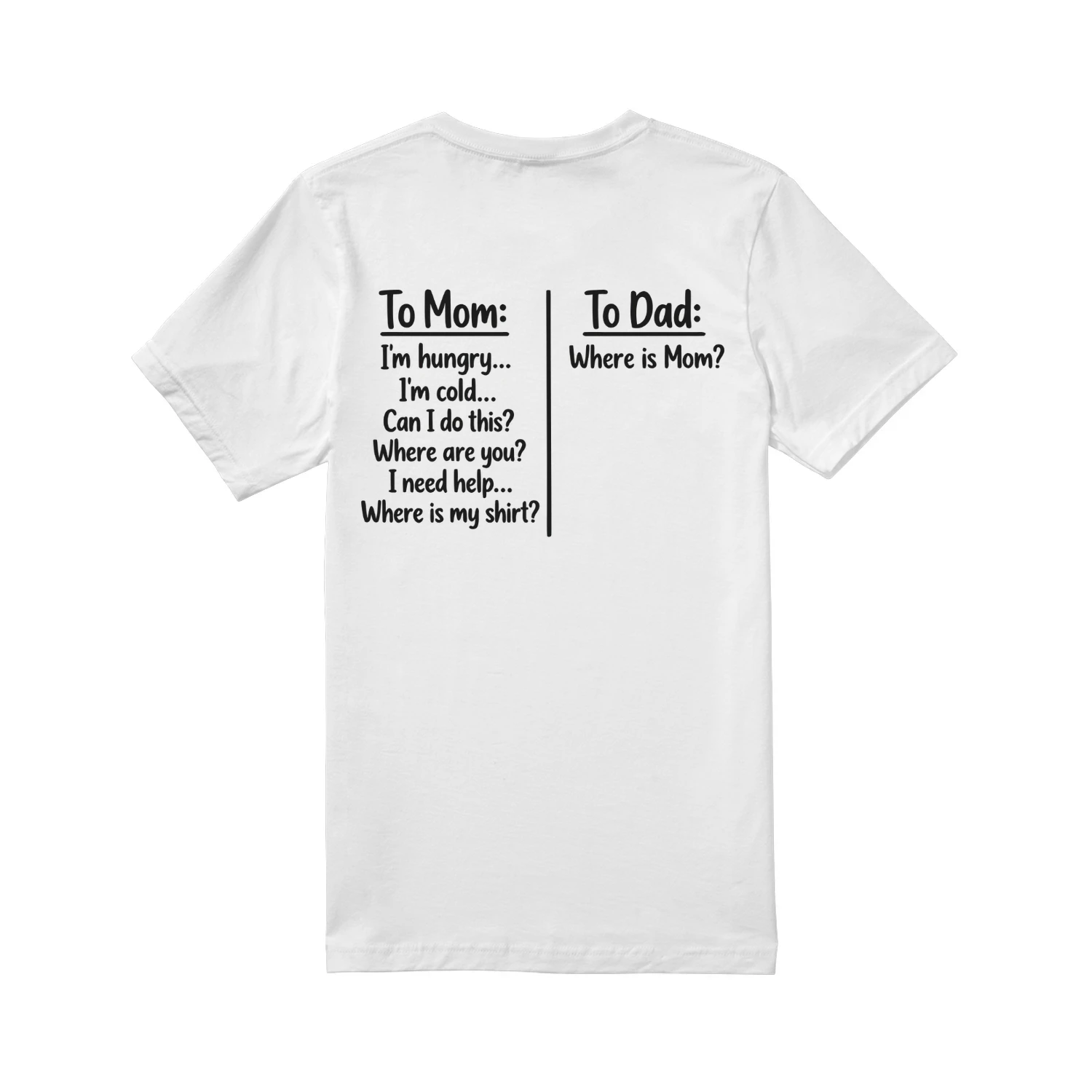 Funny Mom vs Dad Quote Design Funny Parenting Jokes Classic Unisex T-shirt