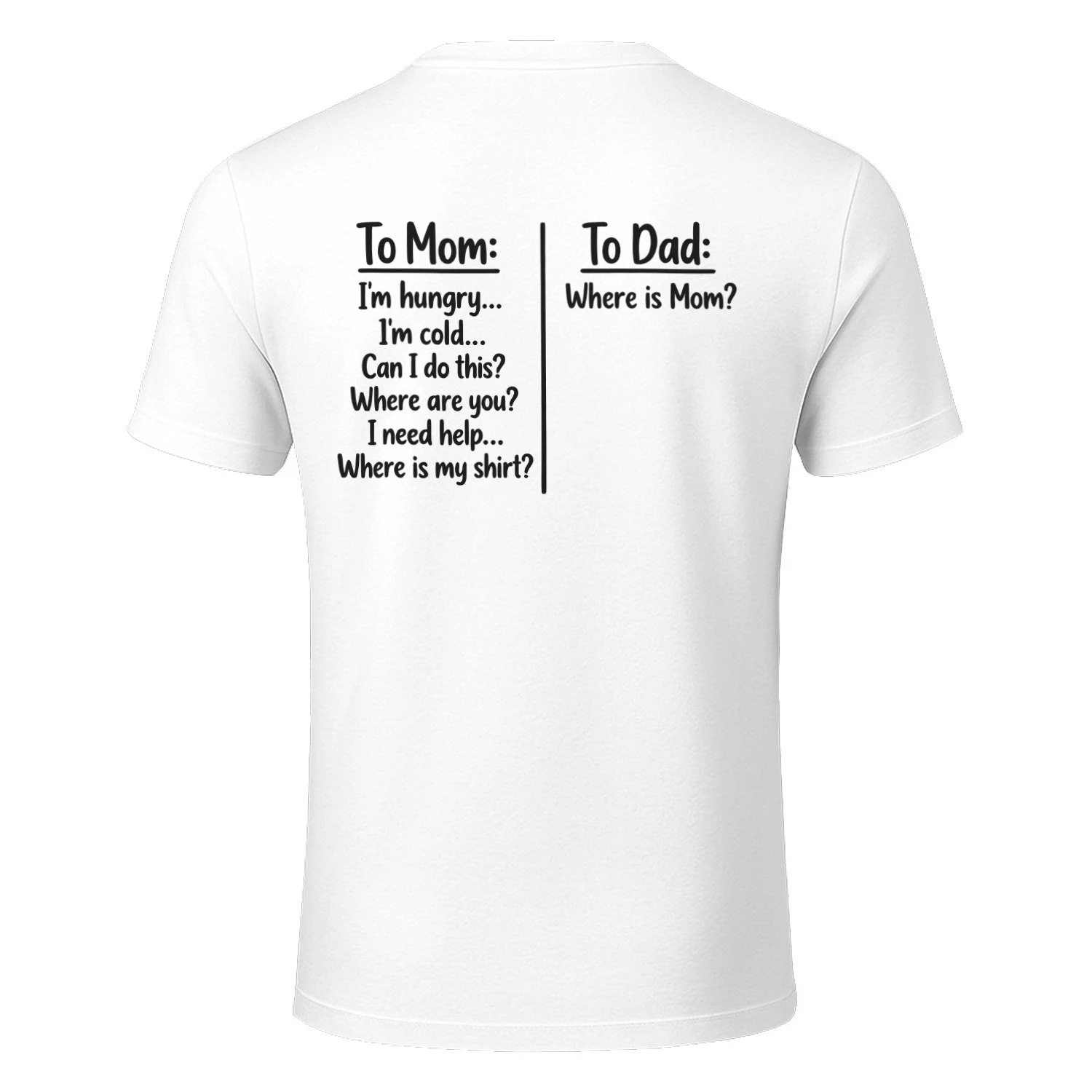 Funny Mom vs Dad Quote Design Funny Parenting Jokes Classic Unisex T-shirt
