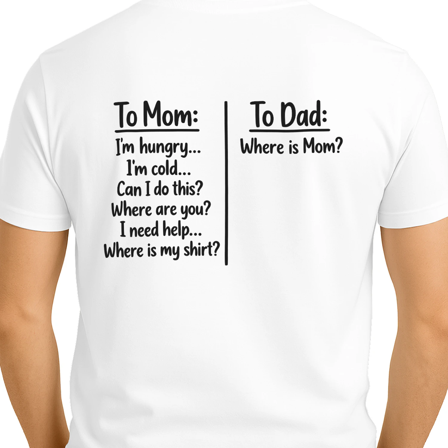 Funny Mom vs Dad Quote Design Funny Parenting Jokes Classic Unisex T-shirt