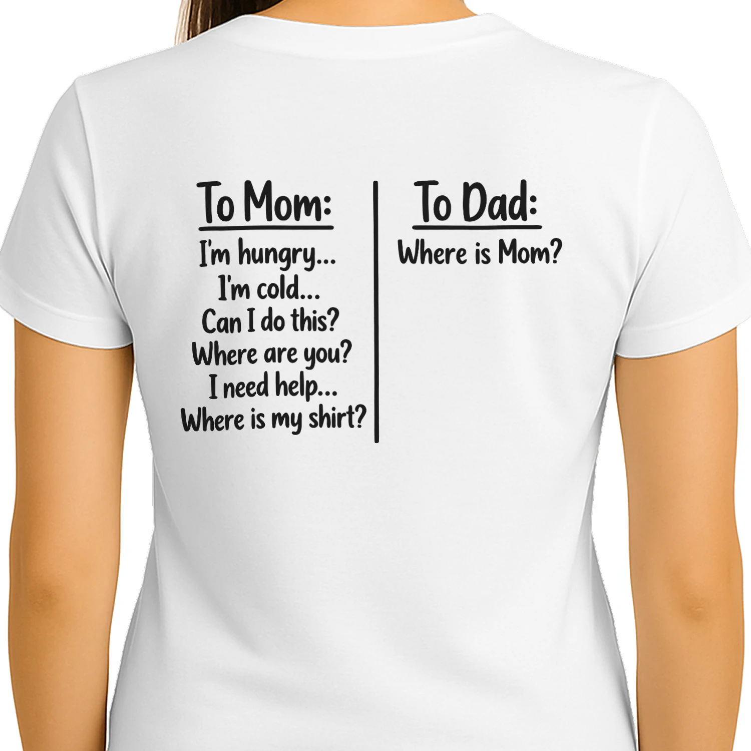 Funny Mom vs Dad Quote Design Funny Parenting Jokes Classic Unisex T-shirt