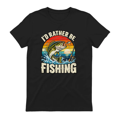 I’d Rather Be Fishing Retro Bass T-Shirt