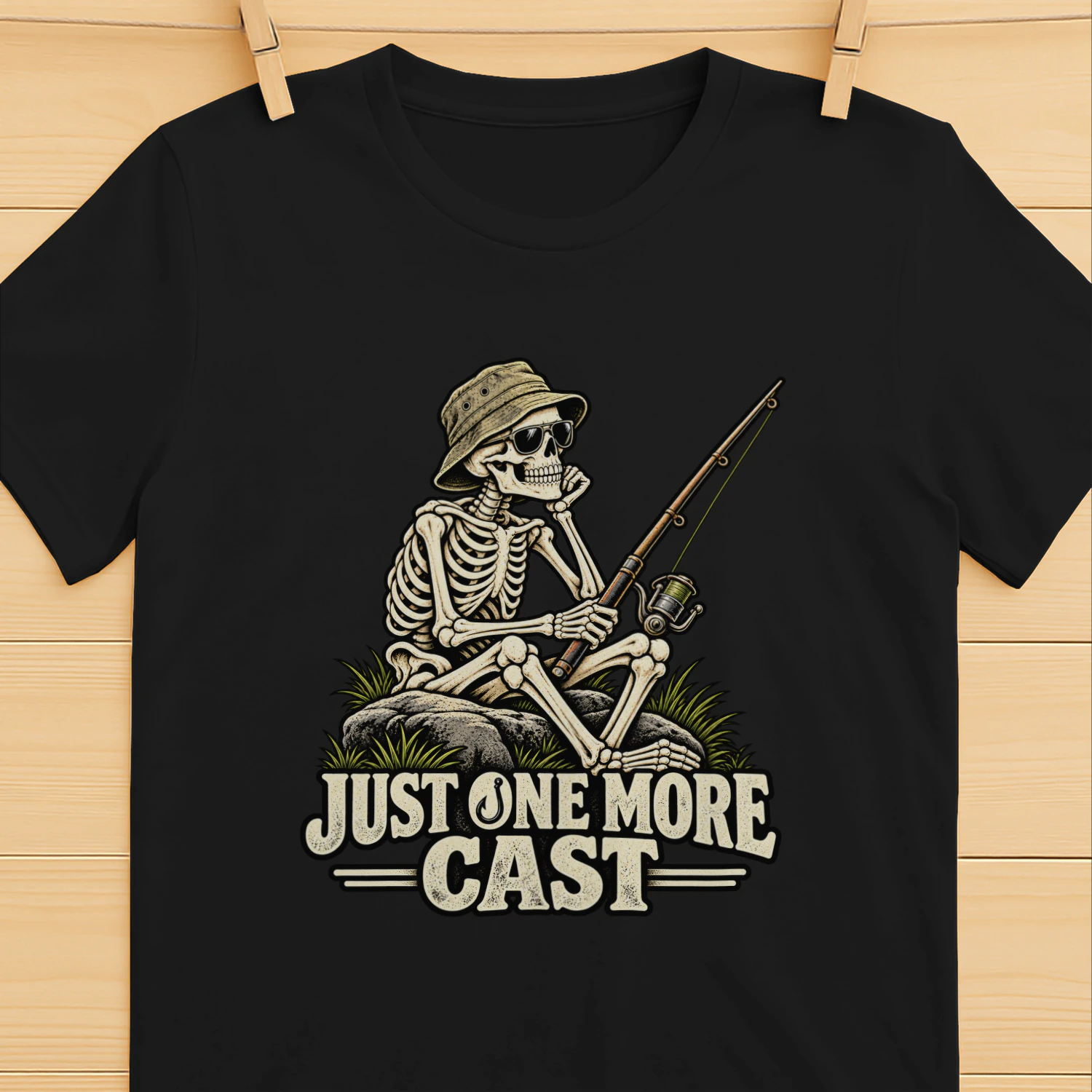 Just One More Cast Skeleton Fishing T-Shirt