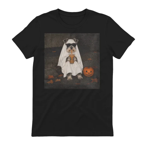 Cool Ghost Schnauzer Halloween Portrait